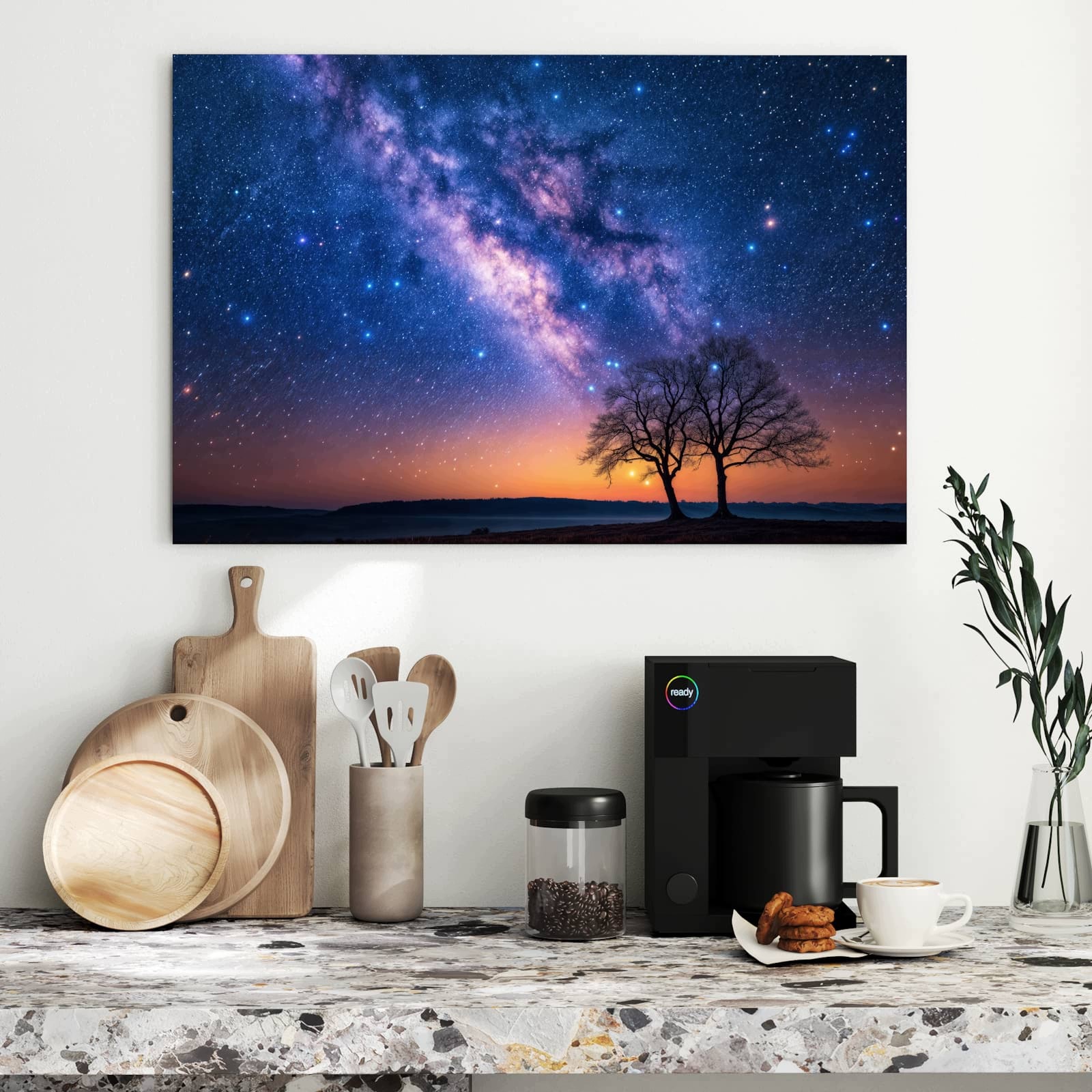 Magnetická tabule – obraz na zeď Hvězdná obloha strom | 90 × 60 cm