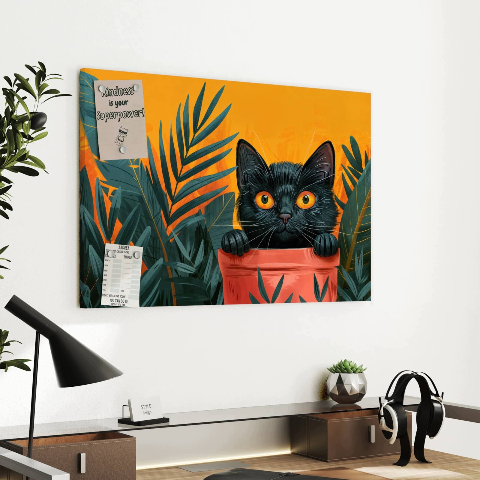 Magnetická tabule – obraz na zeď Kočka džungle | 60 × 40 cm
