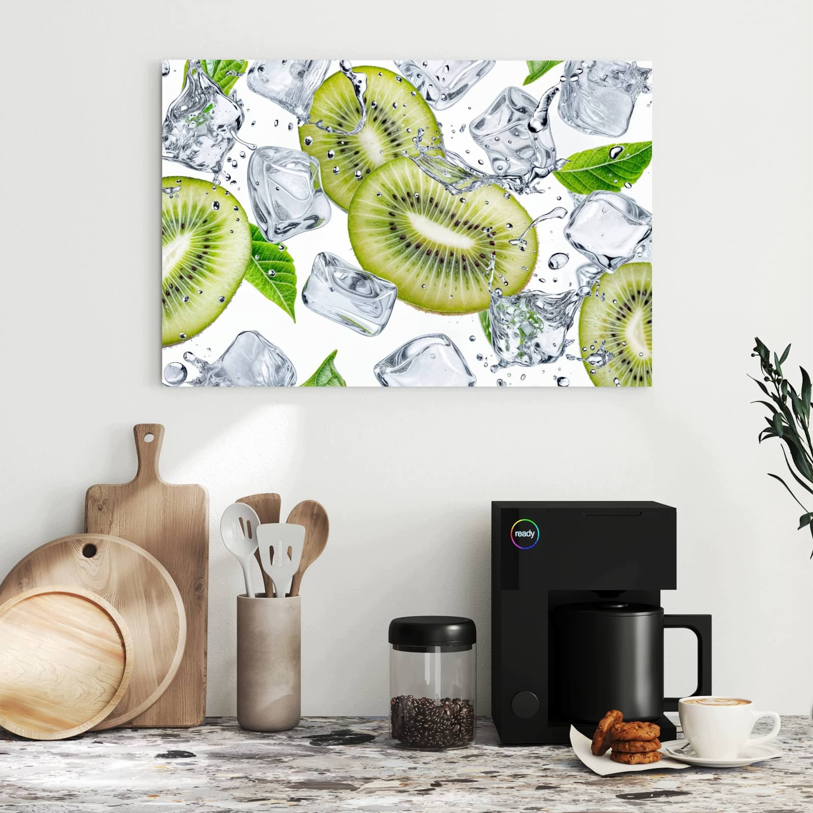 Magnetická tabule – obraz na zeď Kiwi s kostkami ledu | 60 × 40 cm