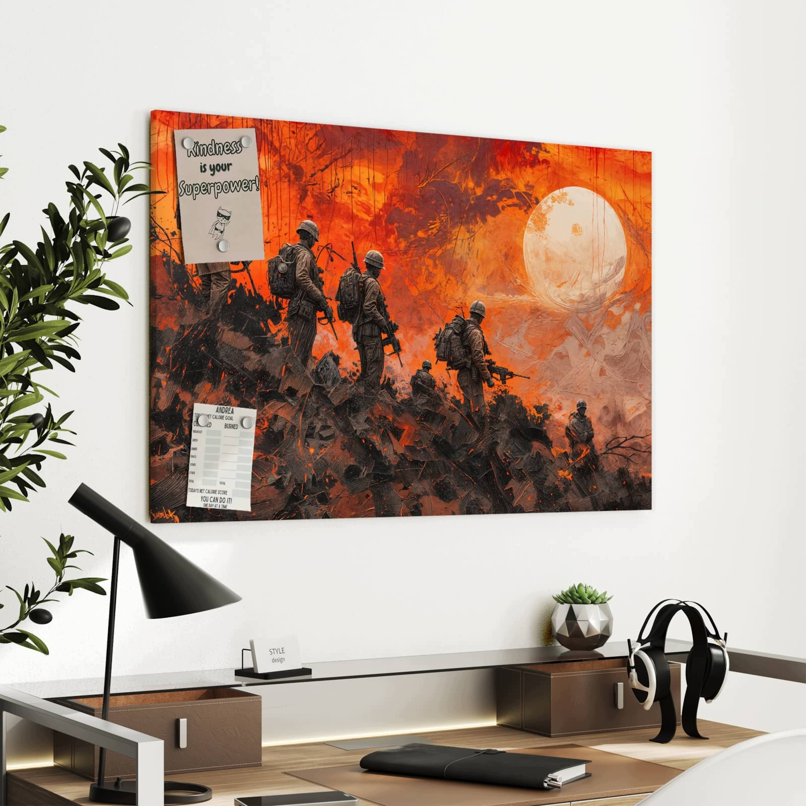 Magnetická tabule – obraz na zeď Kiwi s kostkami ledu | 60 × 40 cm