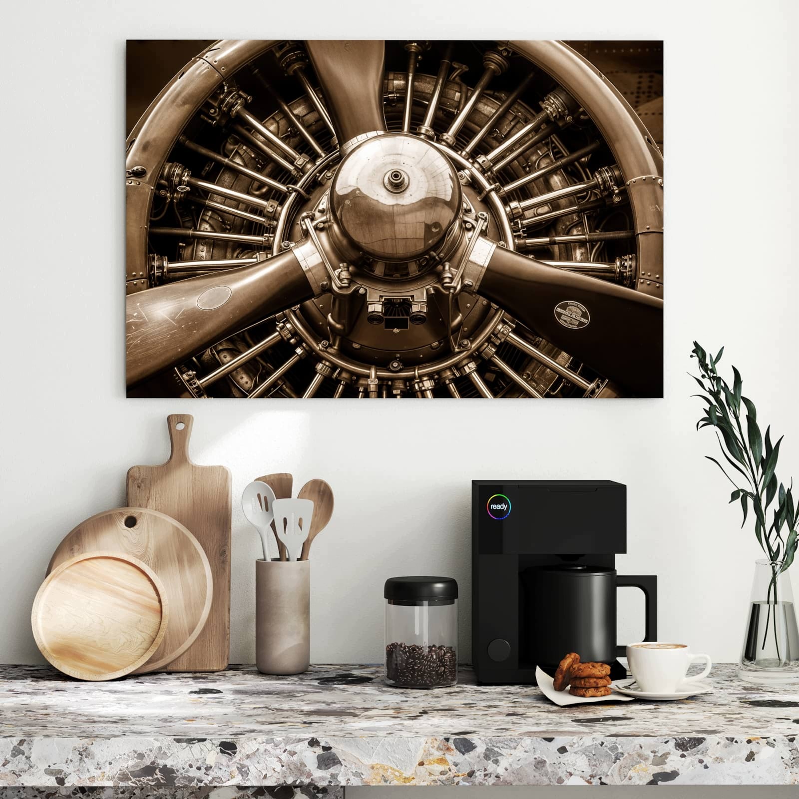 Magnetická tabule – obraz na zeď Detail motoru letadla | 90 × 60 cm