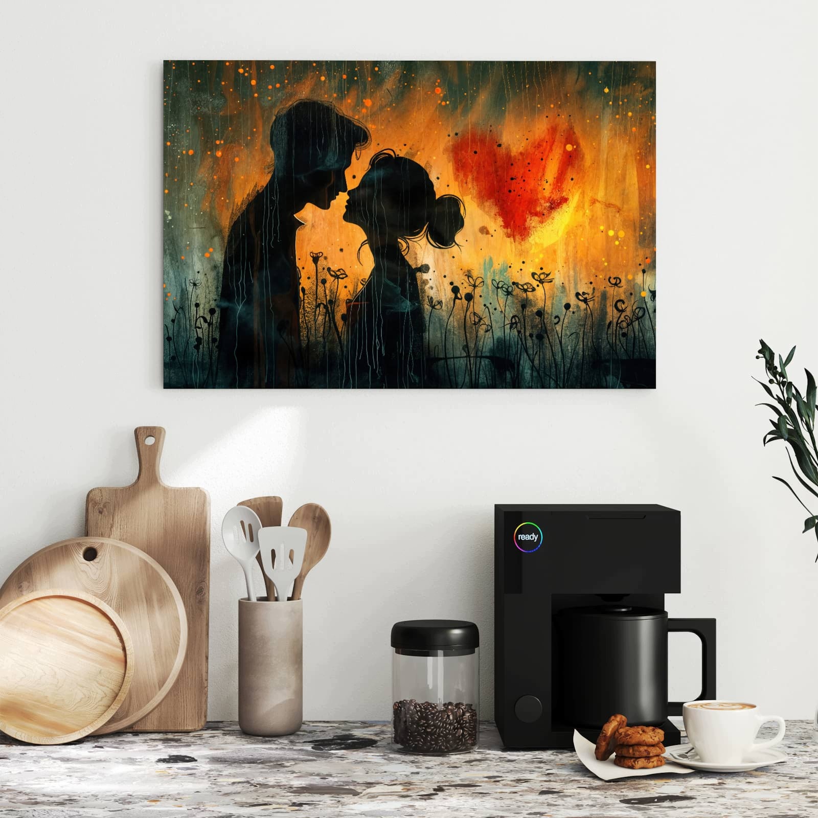 Magnetická tabule – obraz na zeď Zamilovaný pár v dešti | 60 × 40 cm
