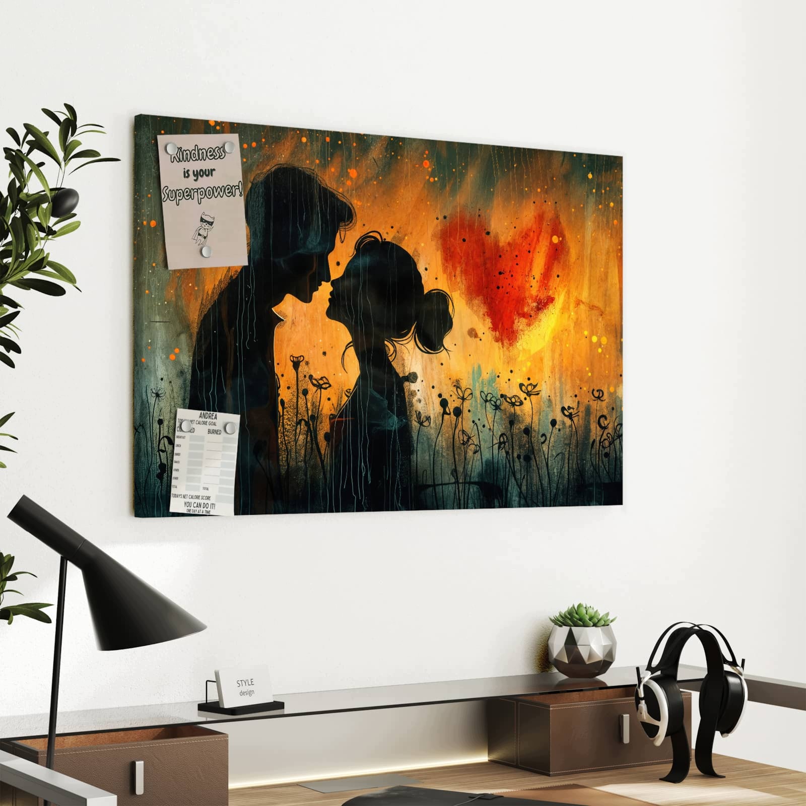 Magnetická tabule – obraz na zeď Zamilovaný pár v dešti | 60 × 40 cm