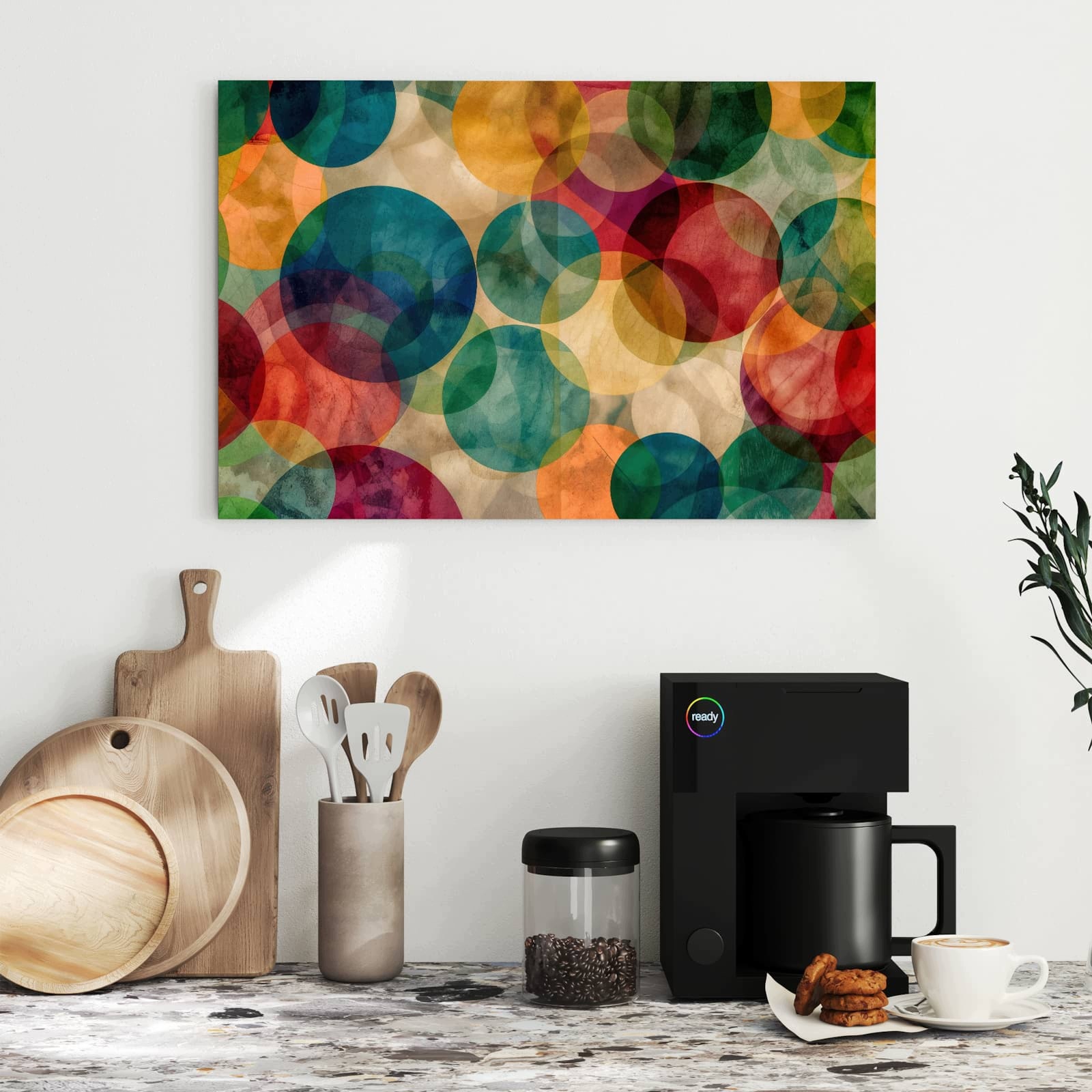 Magnetická tabule – obraz na zeď Barevná kolečka – motiv 2 | 60 × 40 cm