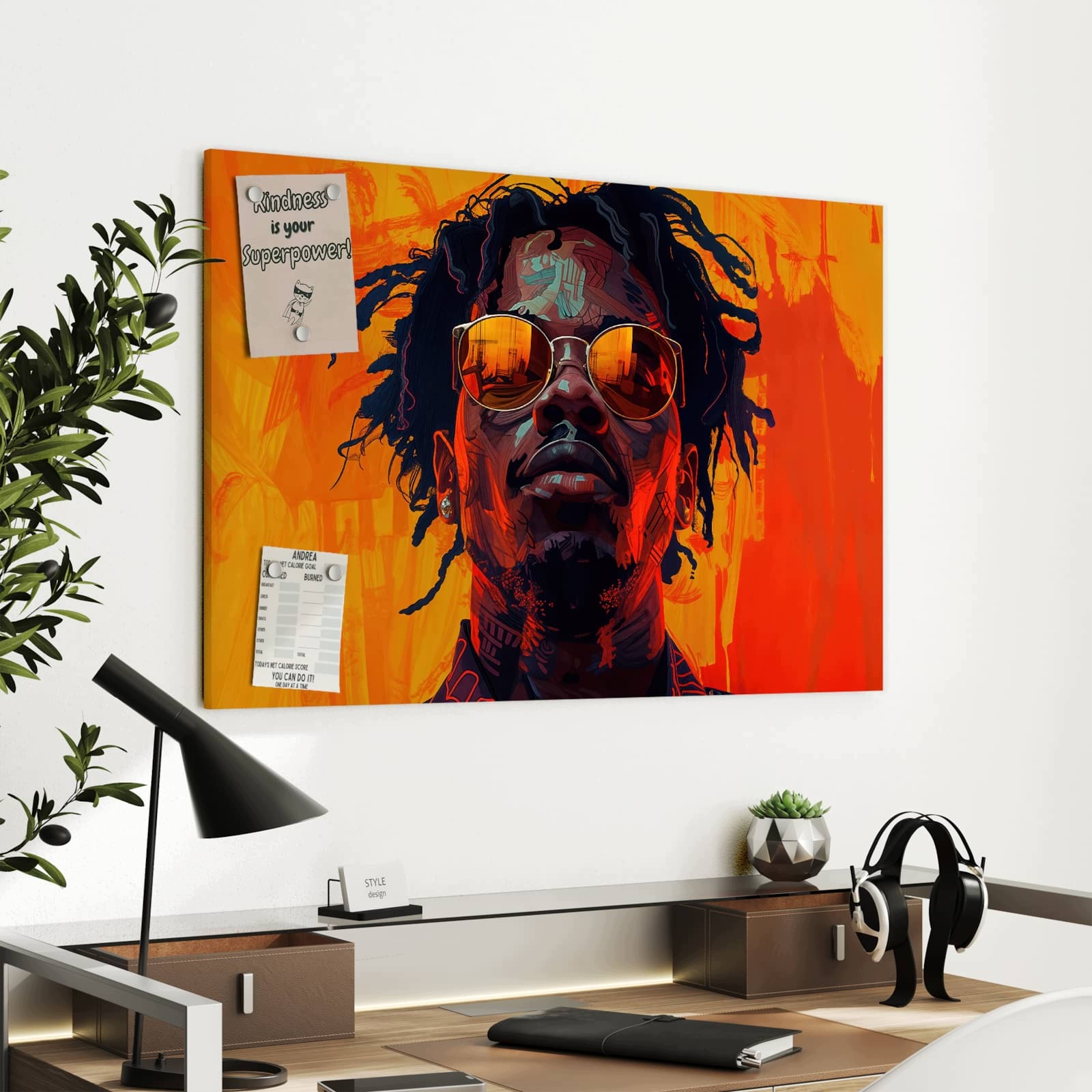 Magnetická tabule – obraz na zeď Umělecký vzhled | 90 × 60 cm