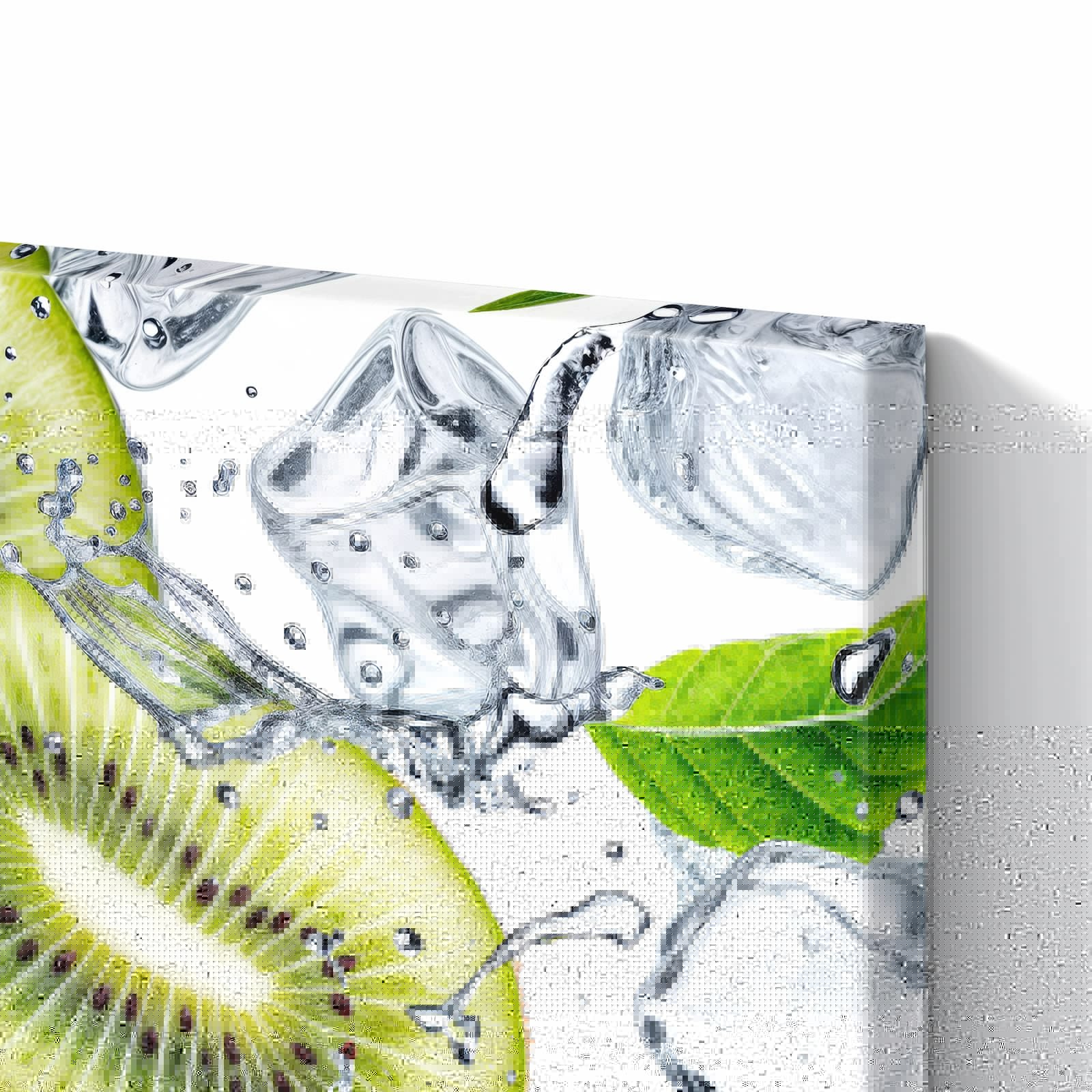Magnetická tabule – obraz na zeď Kiwi s kostkami ledu | 90 × 60 cm