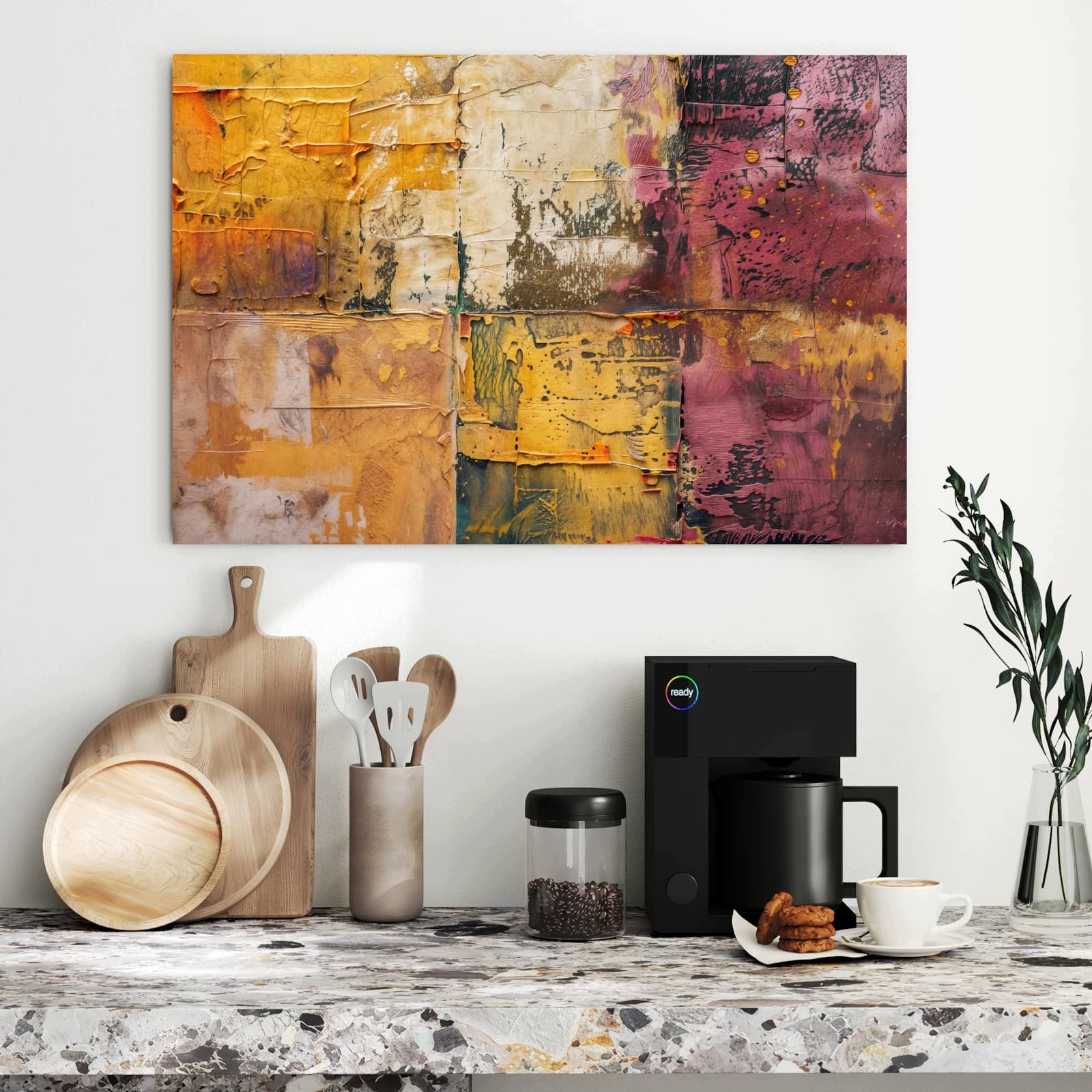 Magnetická tabule – obraz na zeď Umělecká koláž textur | 90 × 60 cm