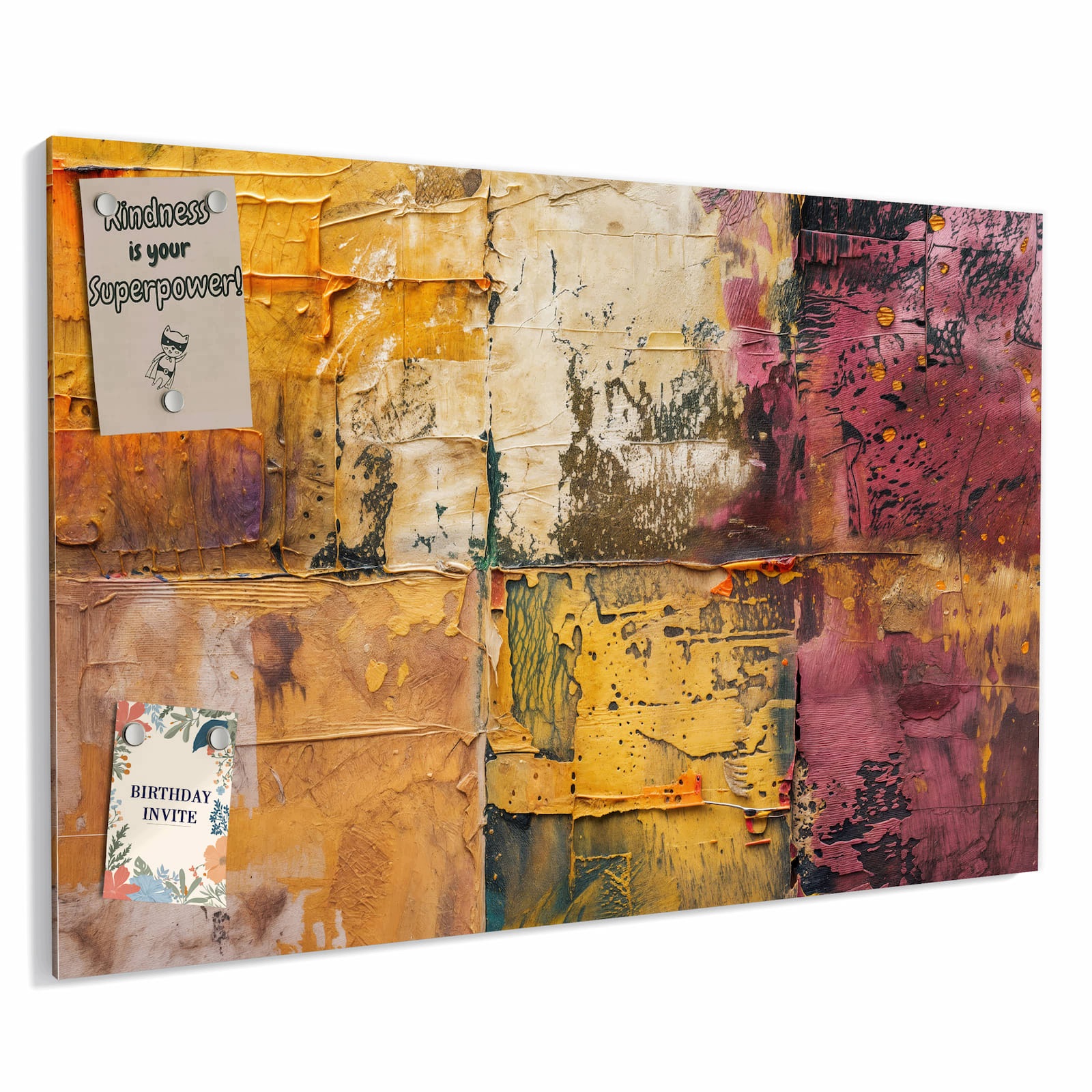 Magnetická tabule – obraz na zeď Umělecká koláž textur | 90 × 60 cm