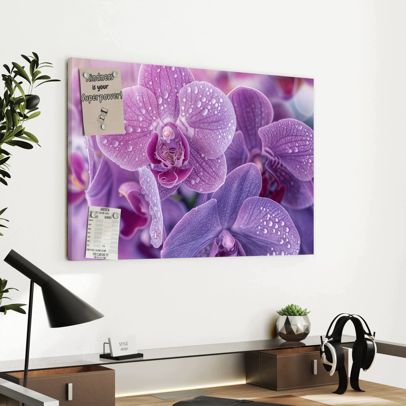 Magnetická tabule – obraz na zeď Květiny orchideje | 60 × 40 cm