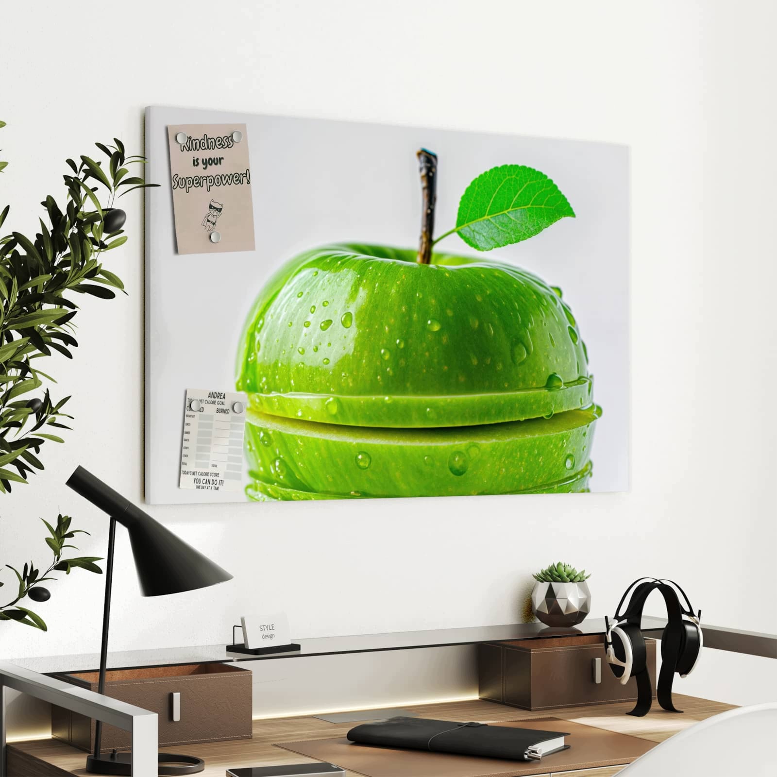 Magnetická tabule – obraz na zeď Barevná kolečka – motiv 2 | 90 × 60 cm