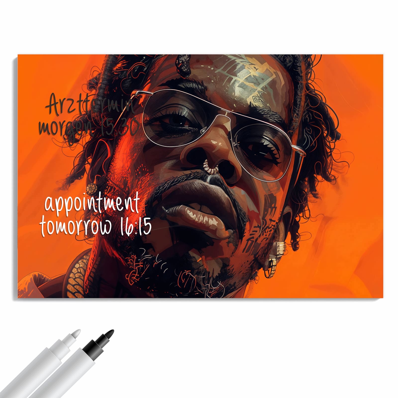 Magnetická tabule – obraz na zeď Stylová tvář v brýlích | 60 × 40 cm