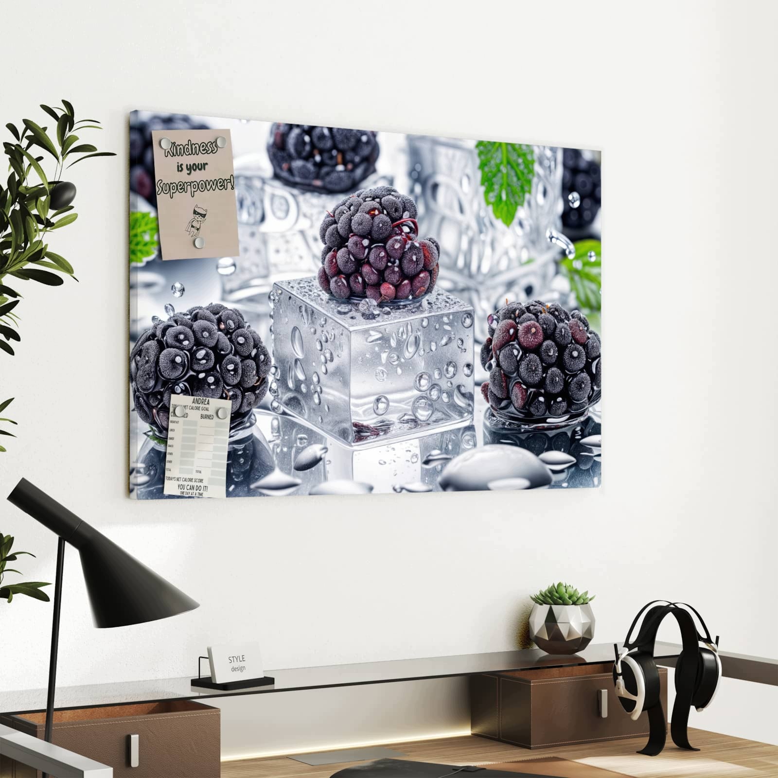 Magnetická tabule – obraz na zeď Ledové ostružiny | 60 × 40 cm