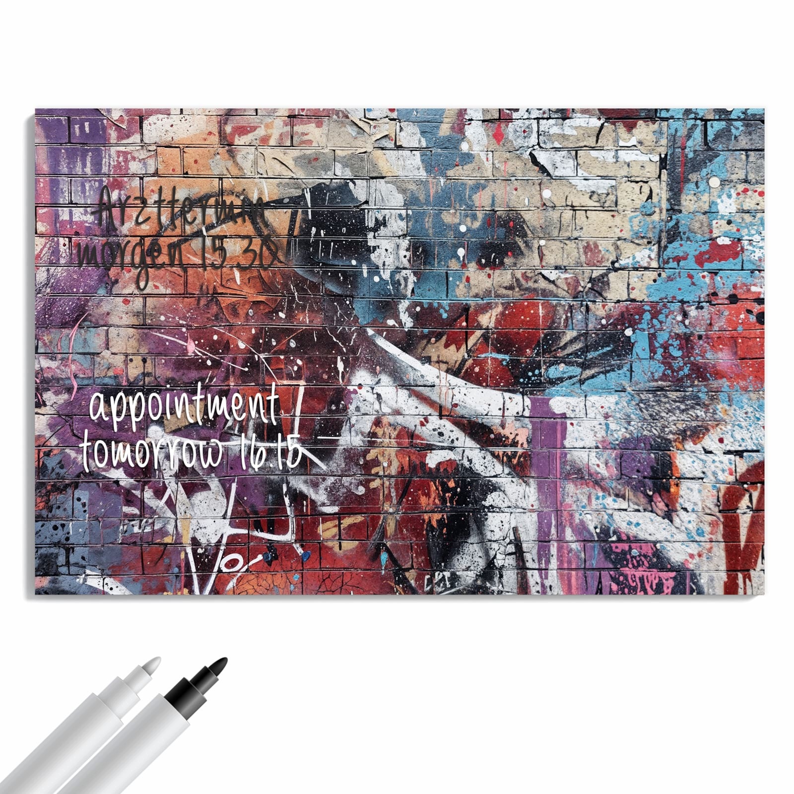 Magnetická tabule – obraz na zeď Abstraktní zeď s graffiti | 60 × 40 cm