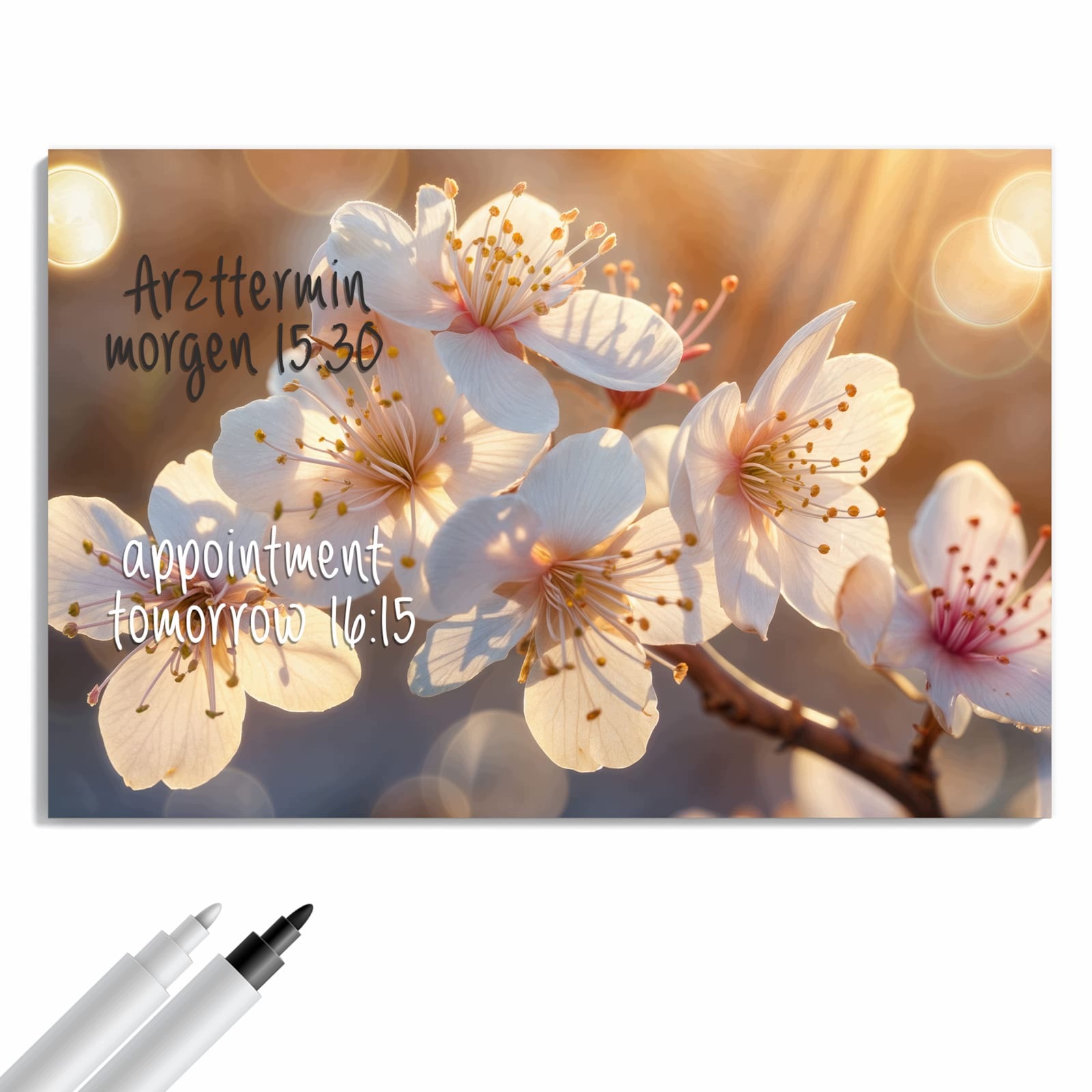 Magnetická tabule – obraz na zeď Květiny ve slunečním světle – motiv 1 | 90 × 60 cm