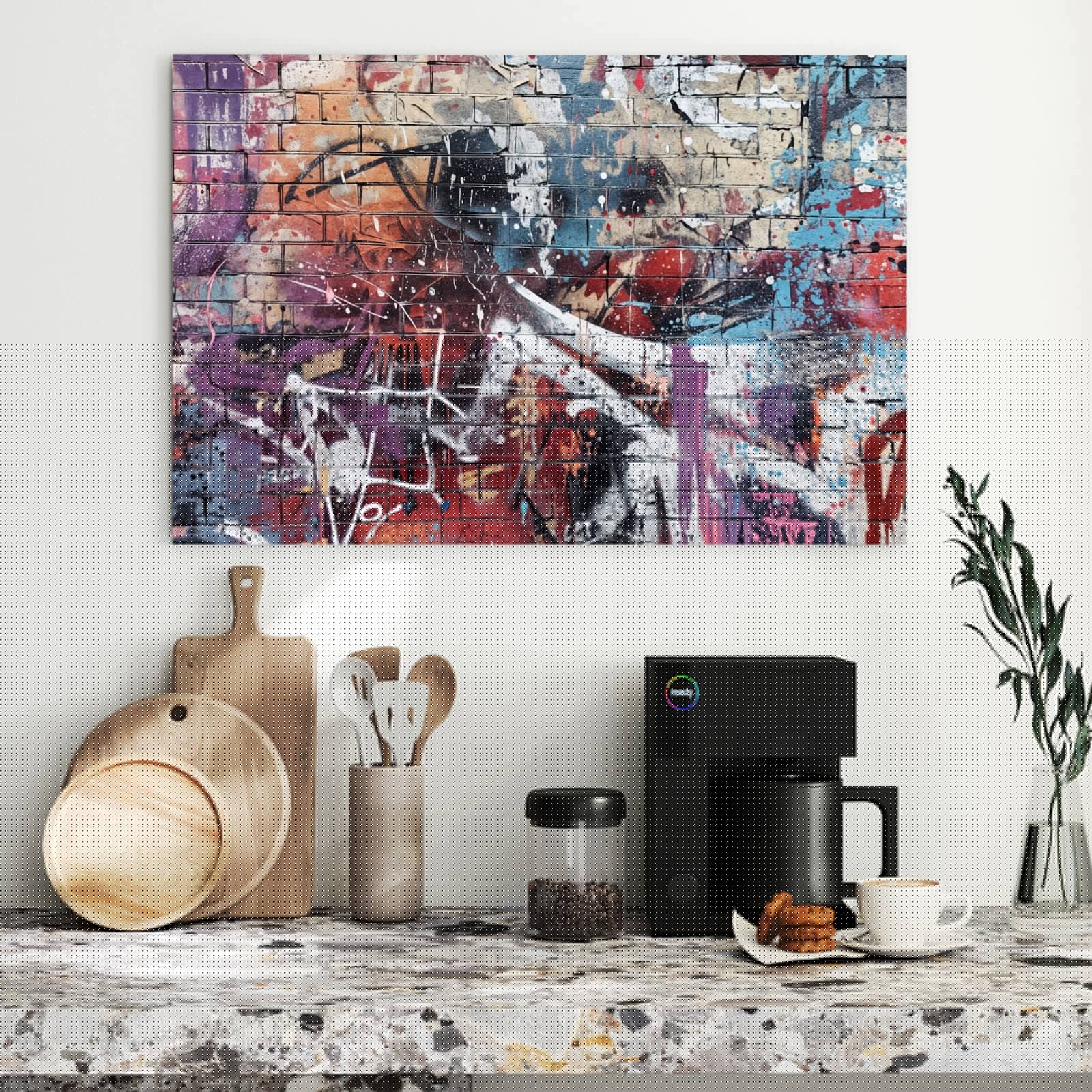 Magnetická tabule – obraz na zeď Abstraktní zeď s graffiti | 90 × 60 cm