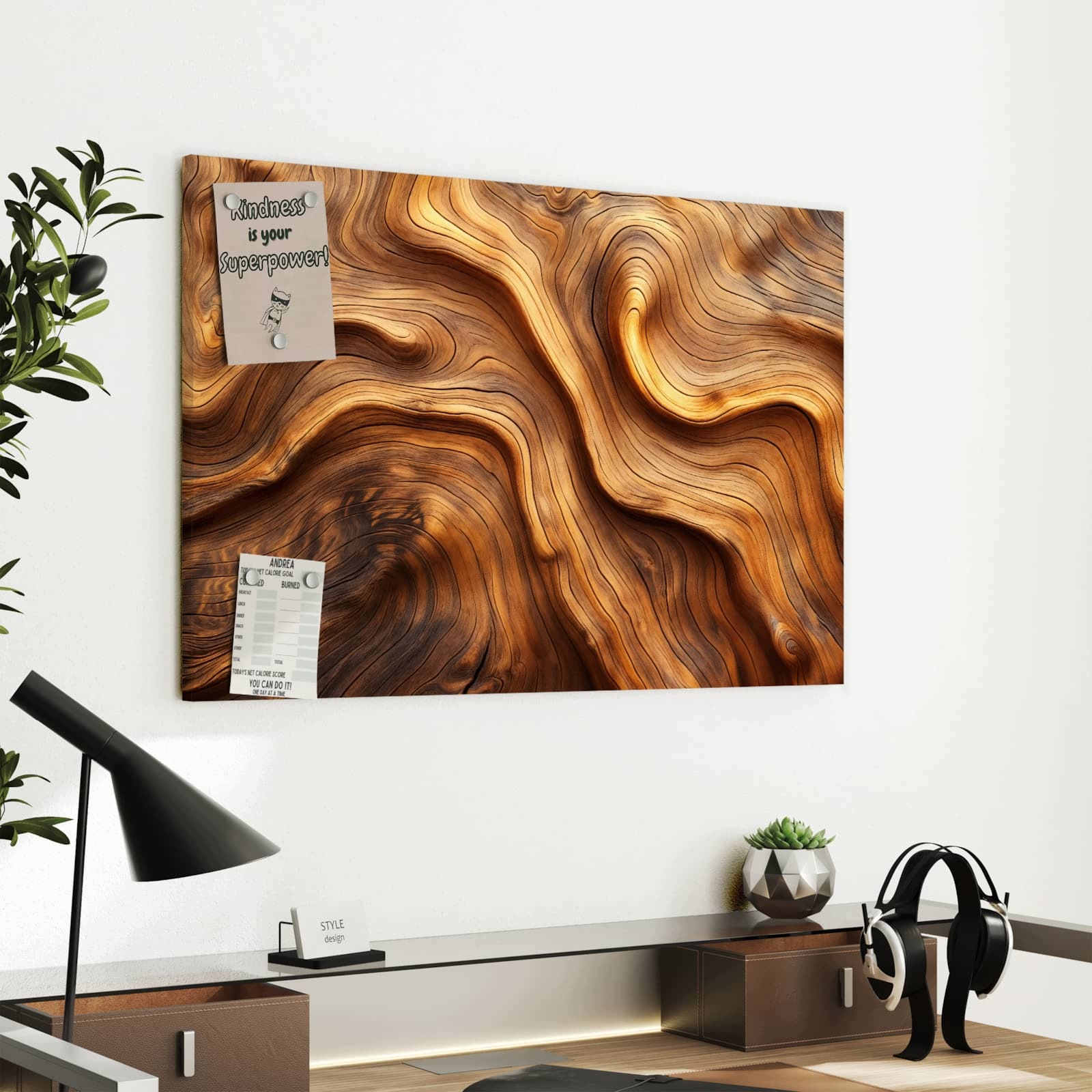 Magnetická tabule – obraz na zeď Struktura dřeva | 60 × 40 cm
