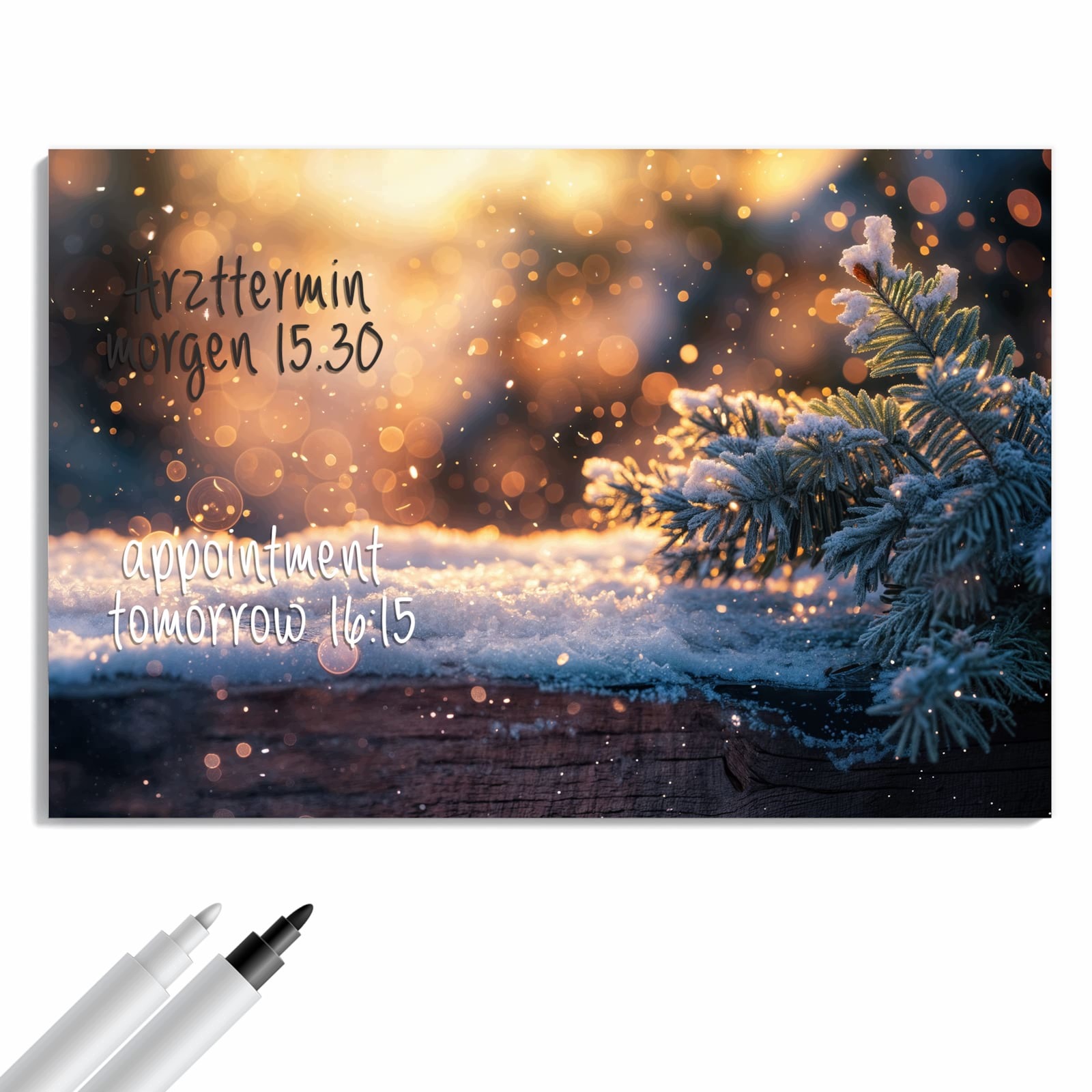 Magnetická tabule – obraz na zeď Zimní větvička ve sněhu | 60 × 40 cm