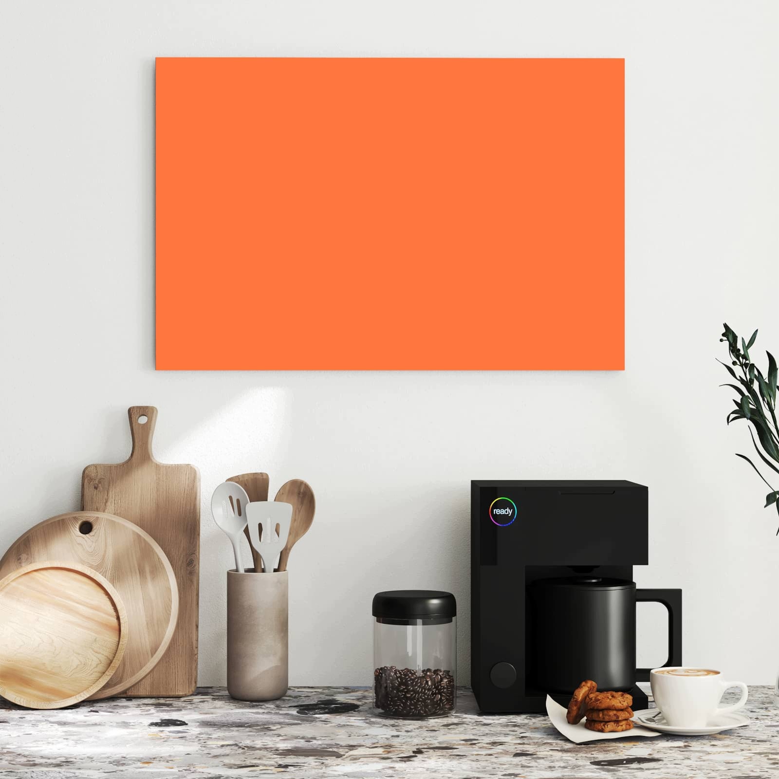 Magnetická tabule – obraz na zeď Tmavě oranžové pozadí II | 60 × 40 cm