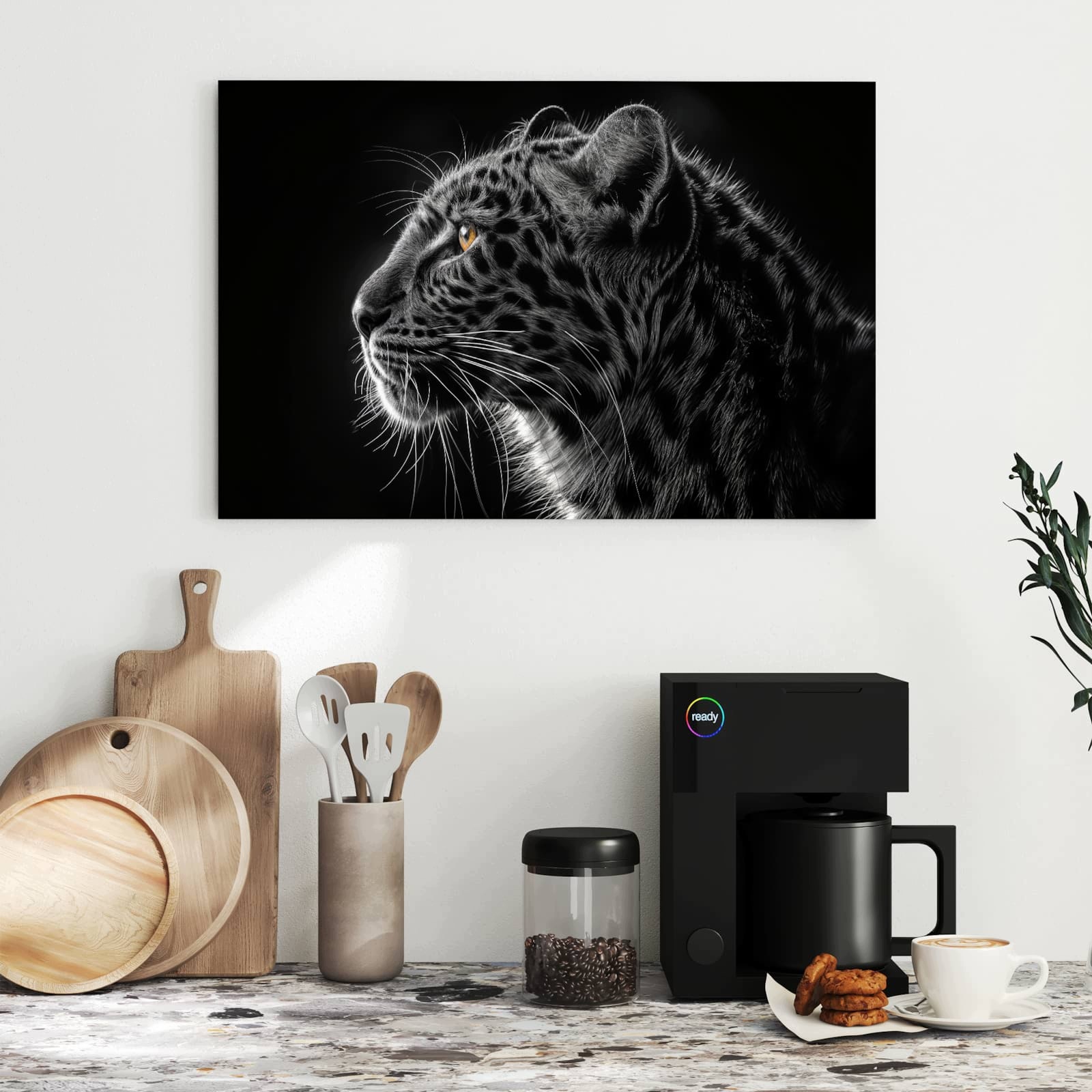 Magnetická tabule – obraz na zeď Leopard silueta | 60 × 40 cm