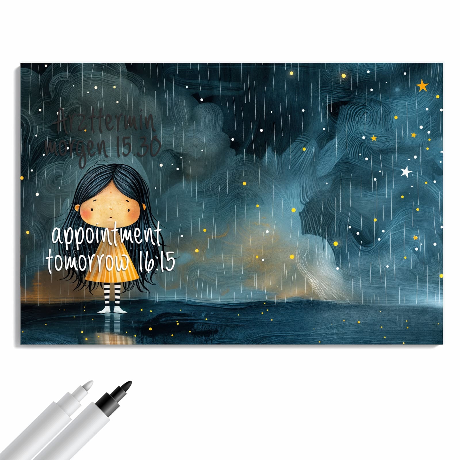 Magnetická tabule – obraz na zeď Dívka v dešti | 60 × 40 cm