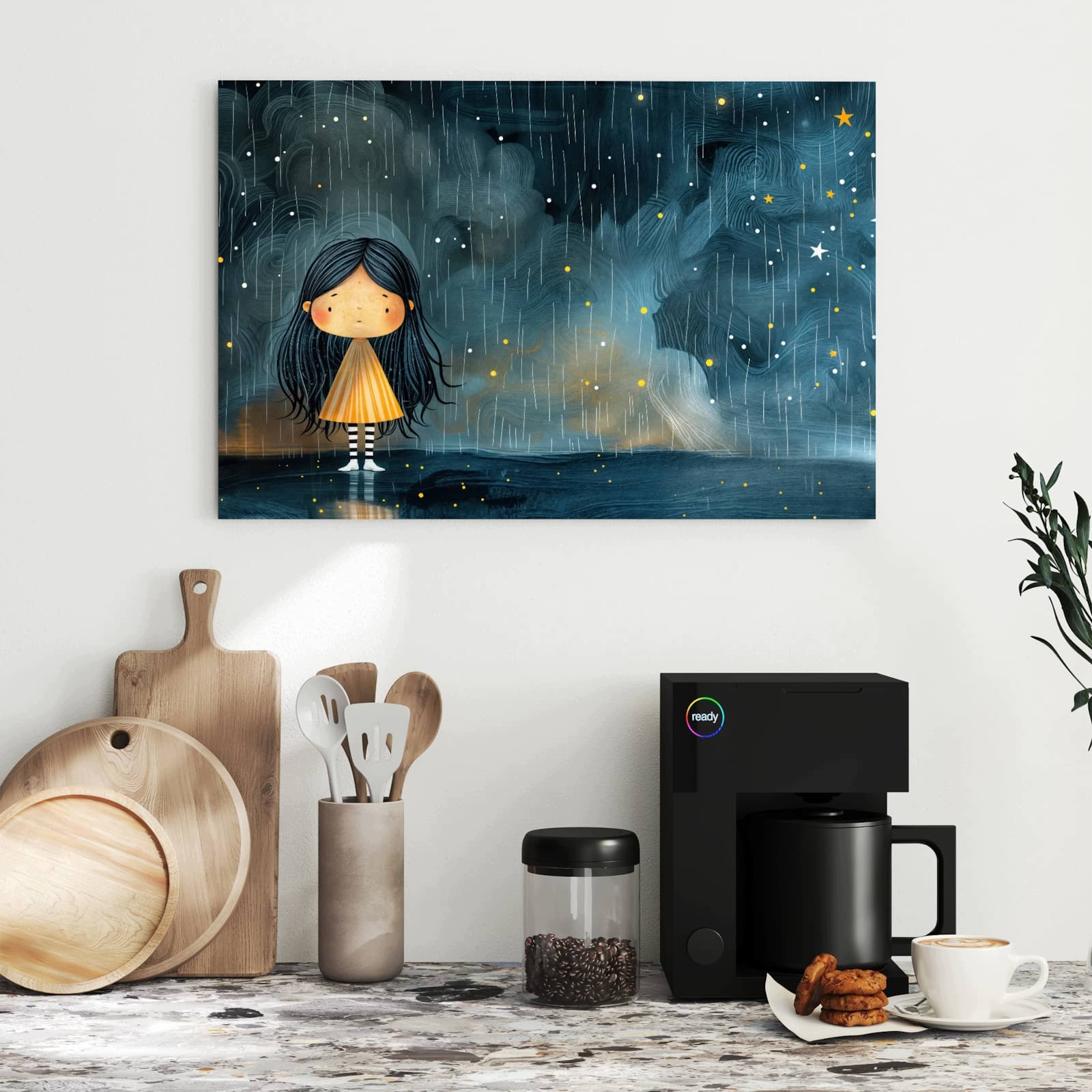 Magnetická tabule – obraz na zeď Dívka v dešti | 60 × 40 cm
