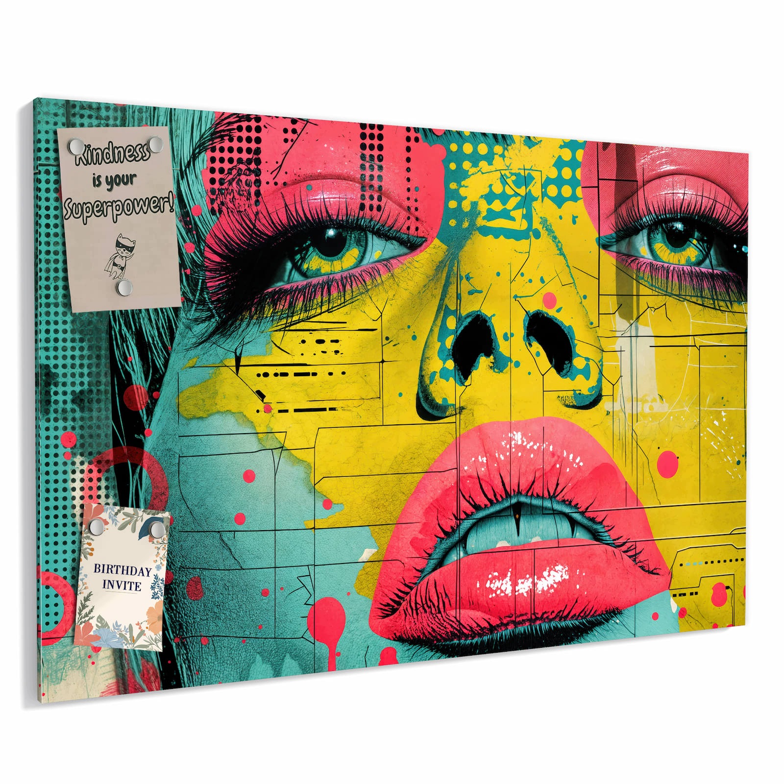 Magnetická tabule – obraz na zeď Portrét pop umění | 90 × 60 cm