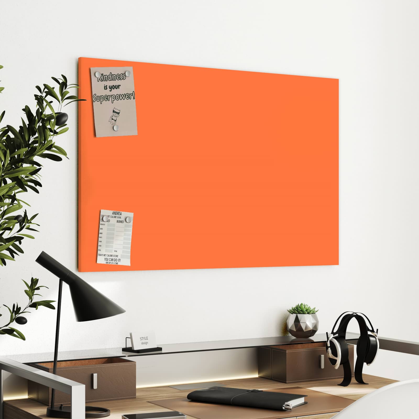 Magnetická tabule – obraz na zeď Tmavě oranžové pozadí II | 90 × 60 cm