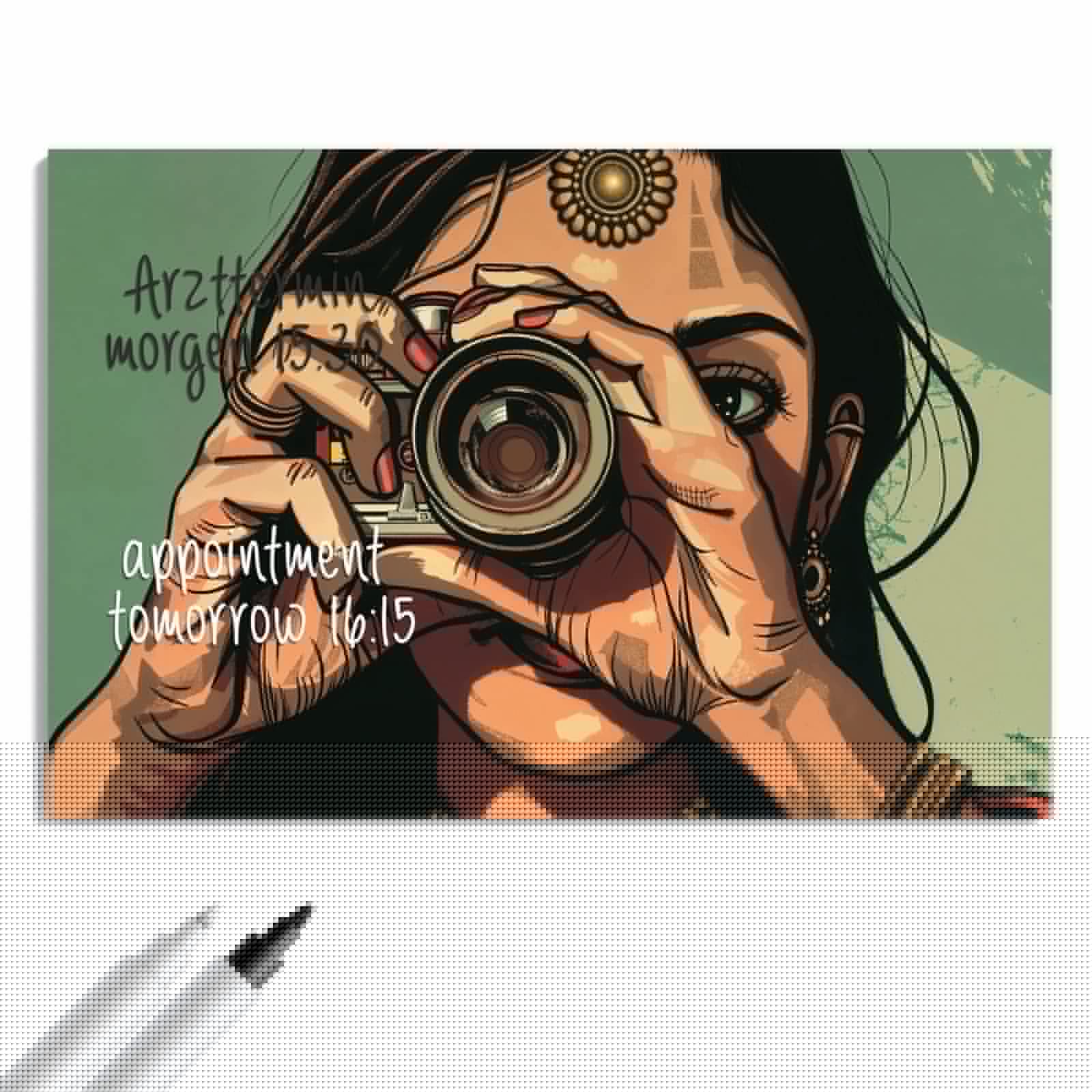 Magnetická tabule – obraz na zeď Žena s fotoaparátem | 60 × 40 cm