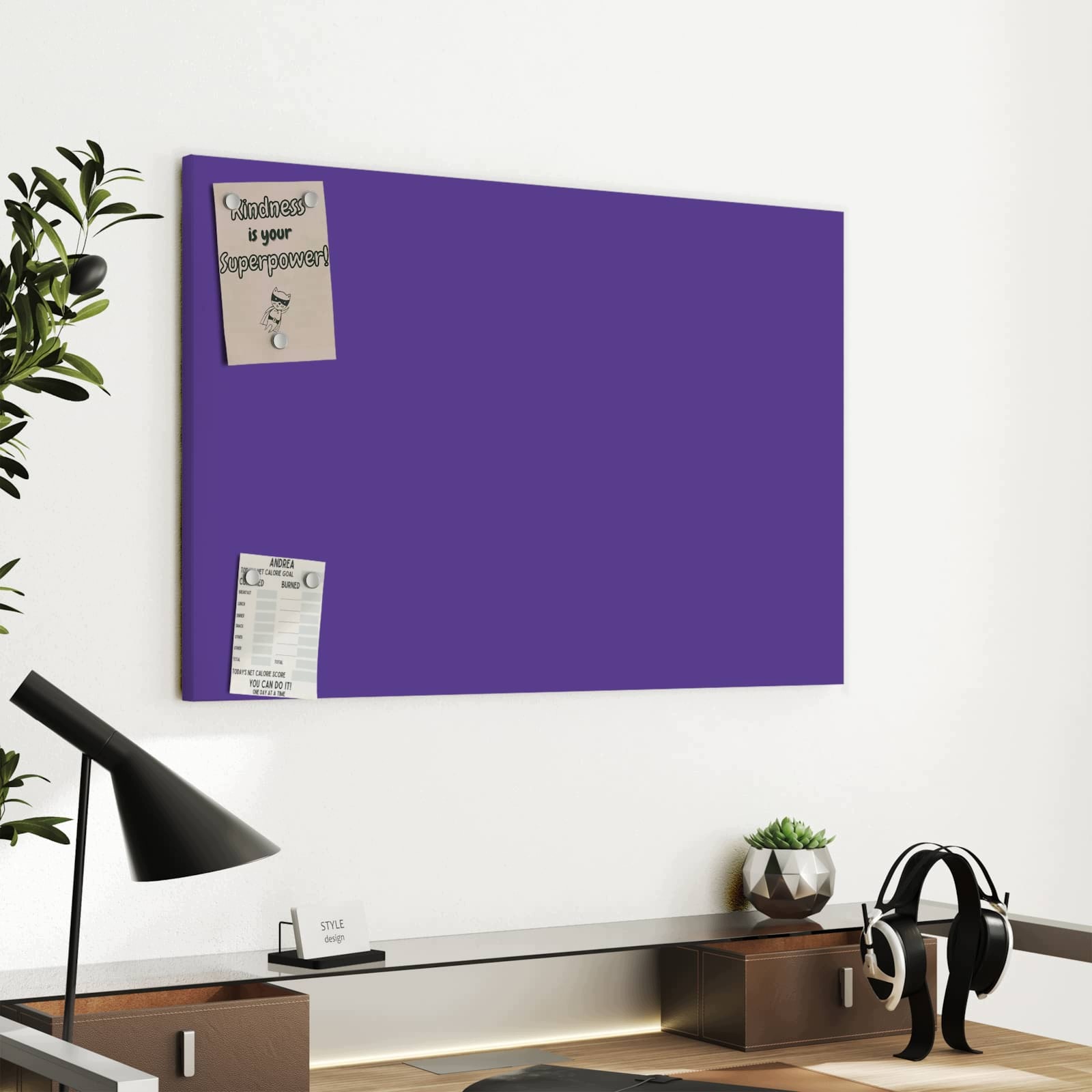 Magnetická tabule – obraz na zeď Fialové pozadí I – motiv 1 | 60 × 40 cm