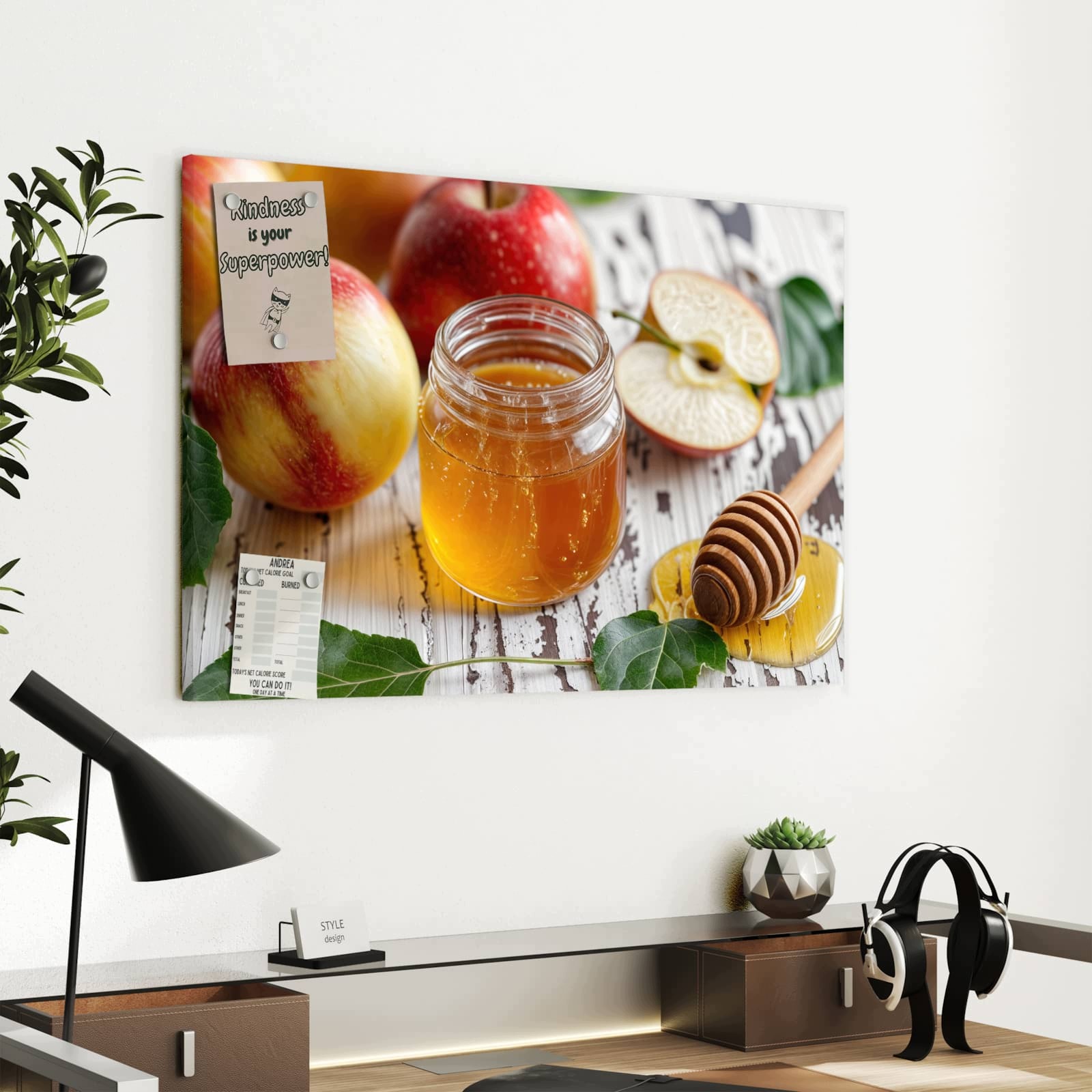 Magnetická tabule – obraz na zeď Jablka a med | 60 × 40 cm