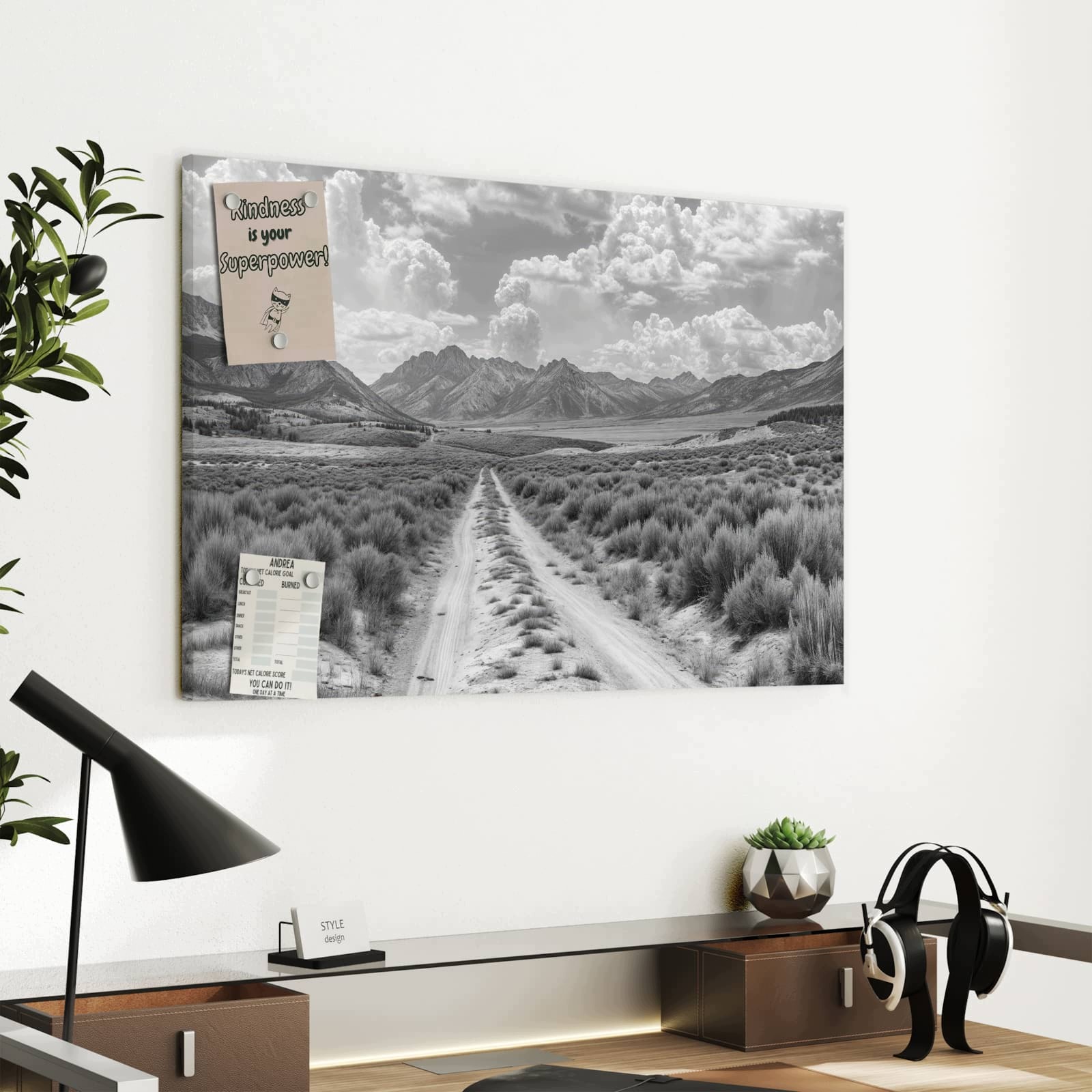 Magnetická tabule – obraz na zeď Panorama hor | 60 × 40 cm