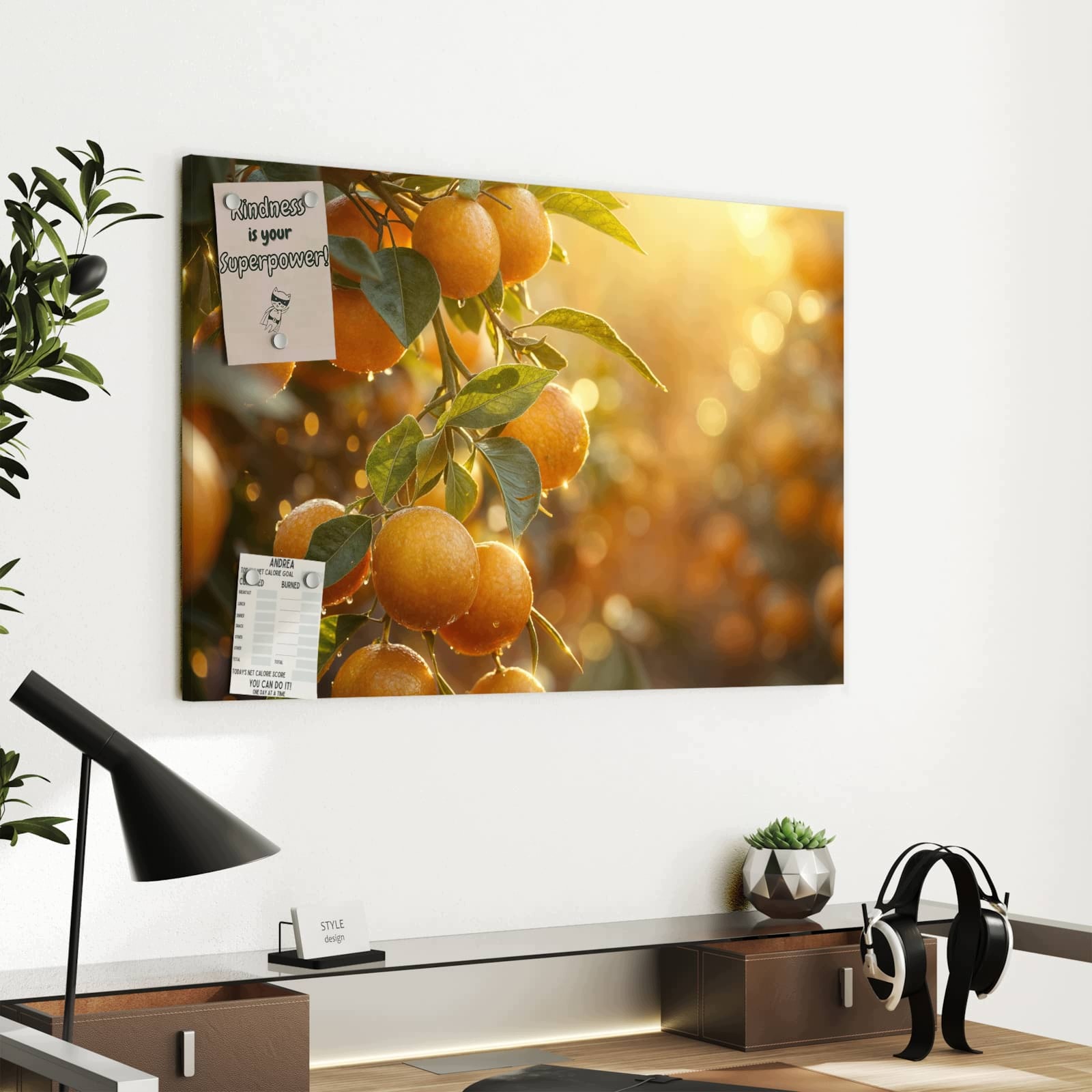 Magnetická tabule – obraz na zeď Zalité sluncem pomeranče | 60 × 40 cm