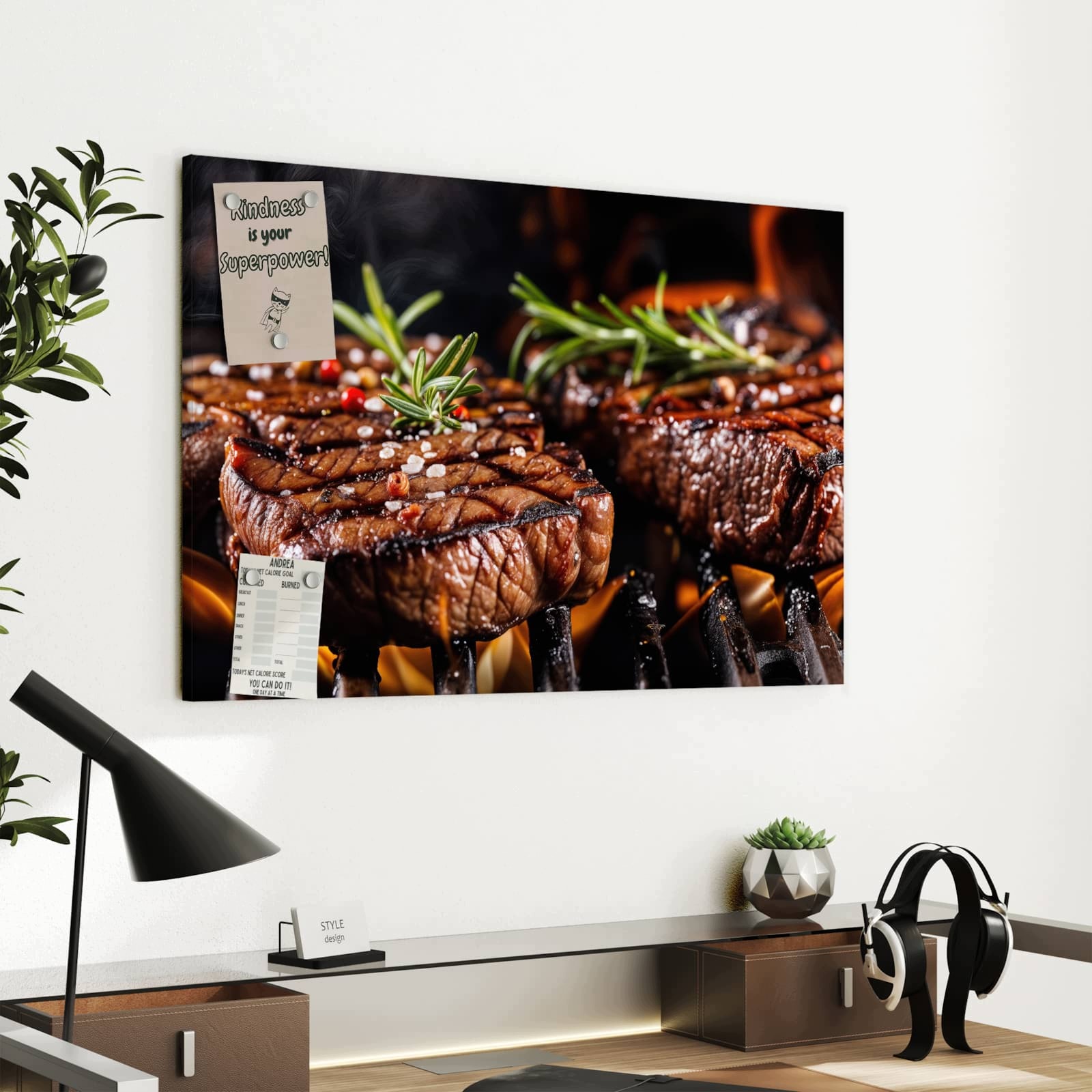 Magnetická tabule – obraz na zeď Růžové pozadí – motiv 2 | 60 × 40 cm