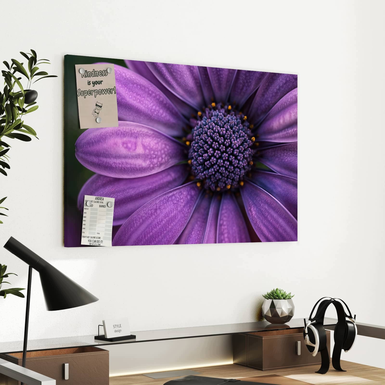 Magnetická tabule – obraz na zeď Fialový zázrak květin | 60 × 40 cm