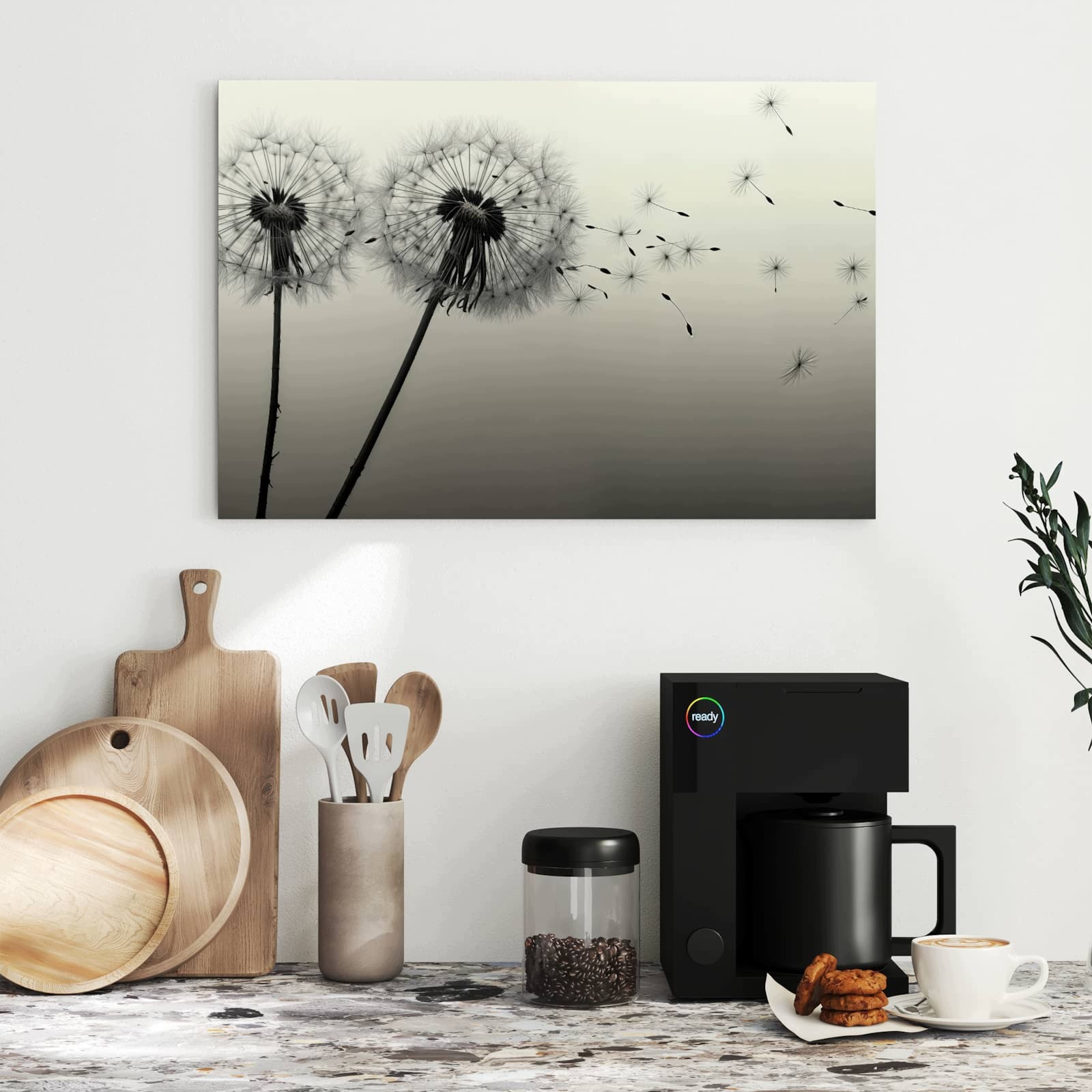 Magnetická tabule – obraz na zeď Černá pampeliška | 60 × 40 cm