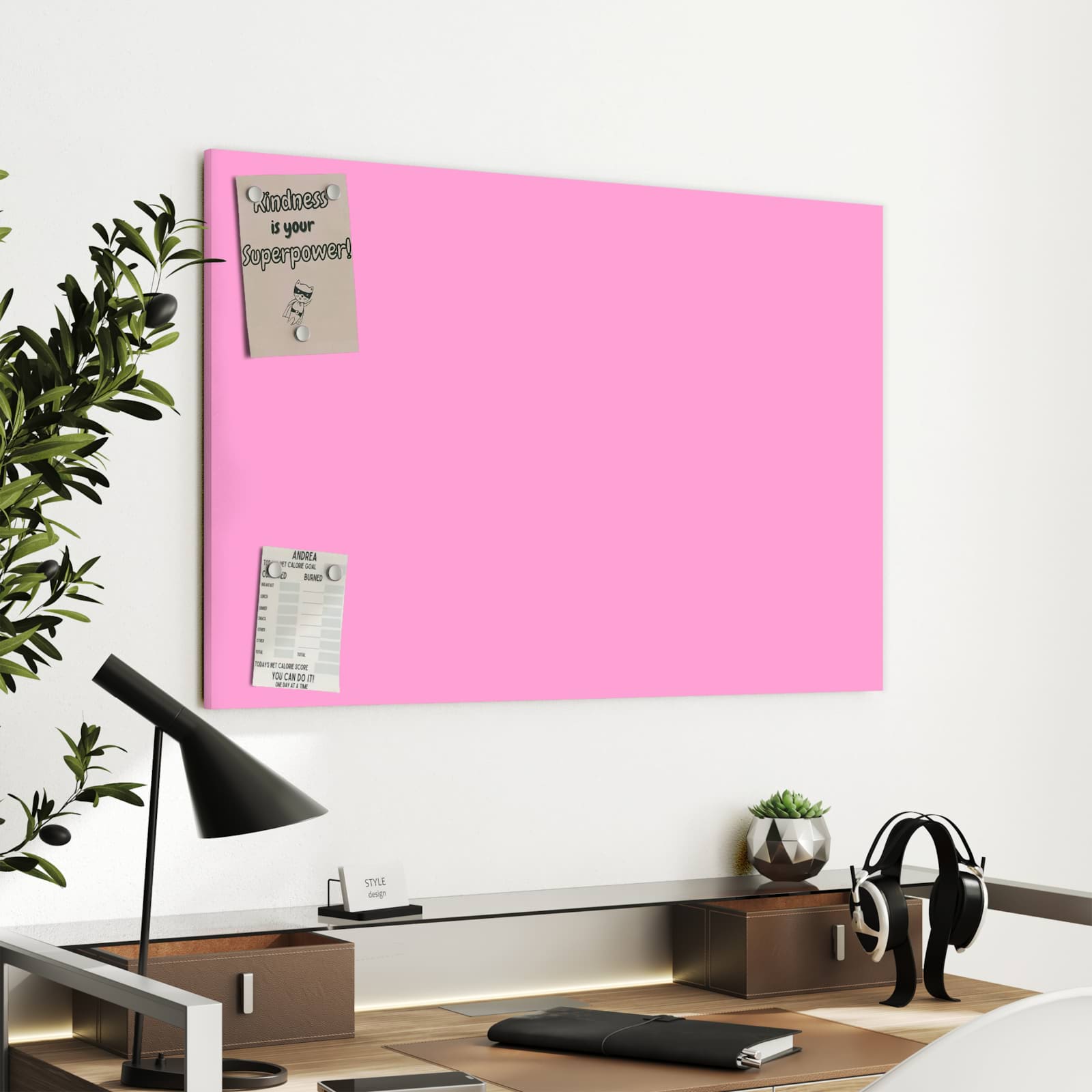 Magnetická tabule – obraz na zeď Růžové pozadí – motiv 2 | 90 × 60 cm