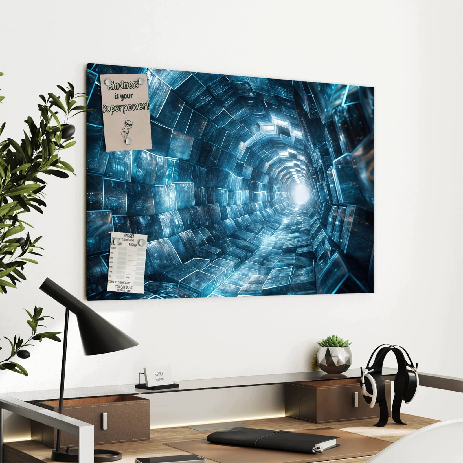 Magnetická tabule – obraz na zeď Futuristický tunel | 90 × 60 cm
