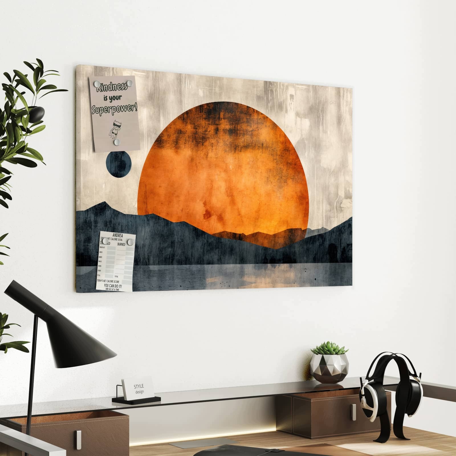 Magnetická tabule – obraz na zeď Západ slunce umění | 60 × 40 cm