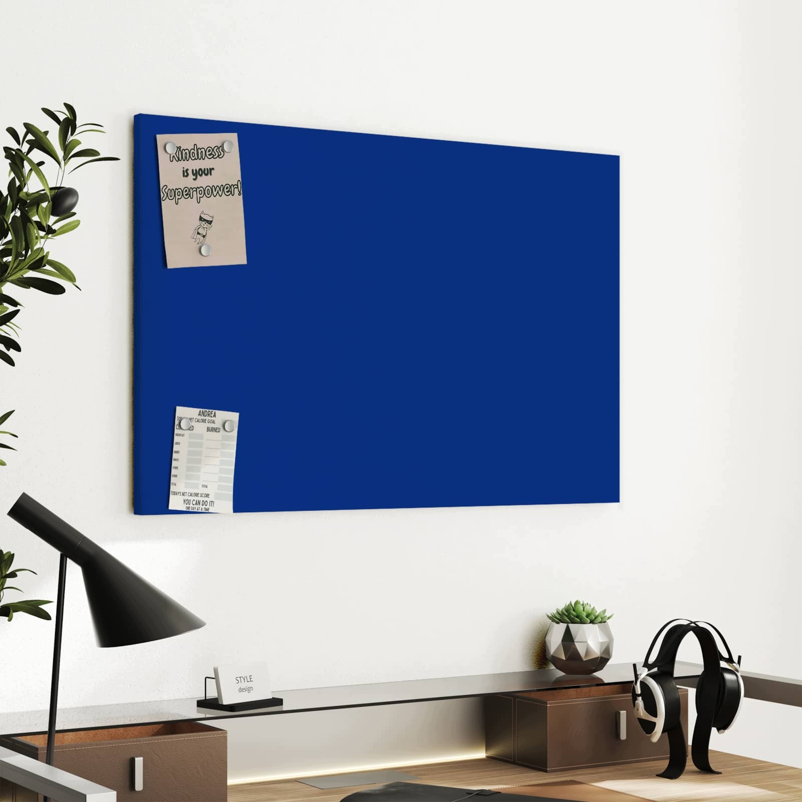 Magnetická tabule – obraz na zeď Chrpa na modrém pozadí | 60 × 40 cm