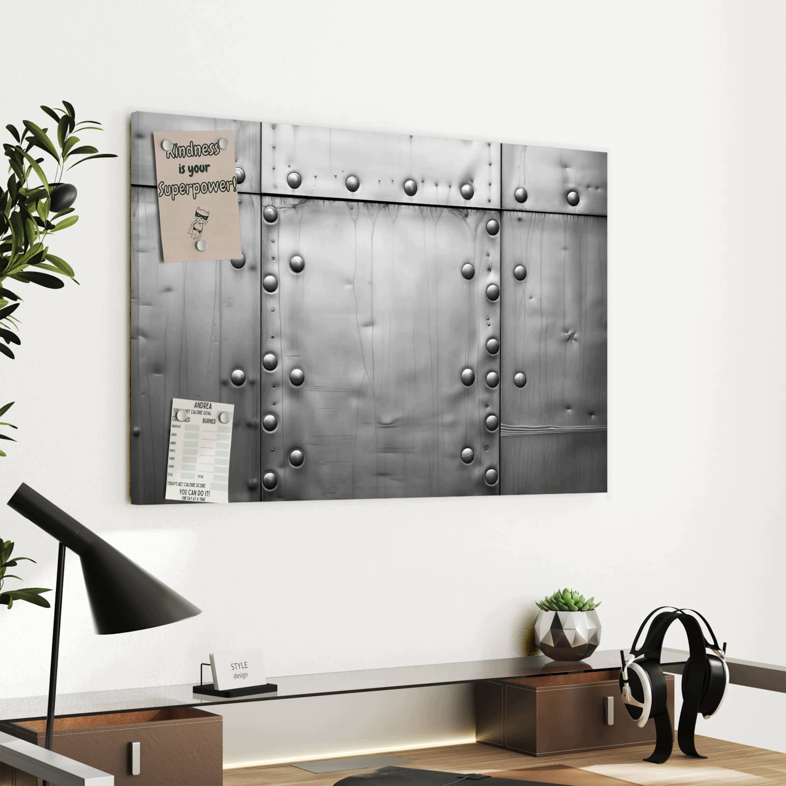 Magnetická tabule – obraz na zeď Vzhled kovové desky | 60 × 40 cm