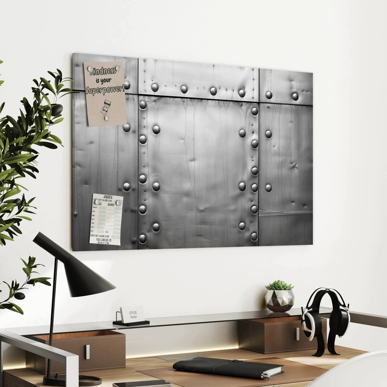 Magnetická tabule – obraz na zeď Vzhled kovové desky | 90 × 60 cm
