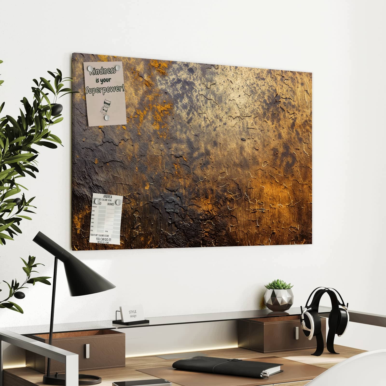 Magnetická tabule – obraz na zeď Zlatá textura – motiv 2 | 90 × 60 cm