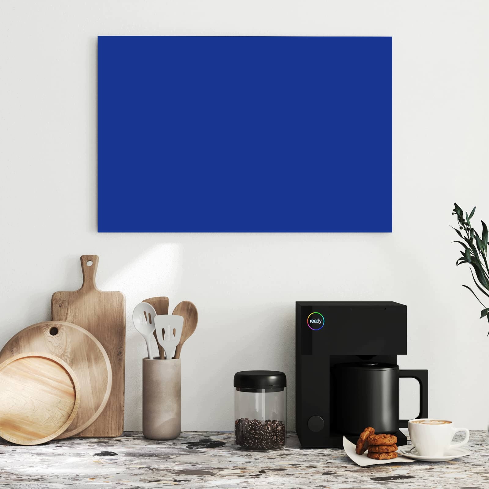 Magnetická tabule – obraz na zeď Chrpa na modrém pozadí II | 60 × 40 cm