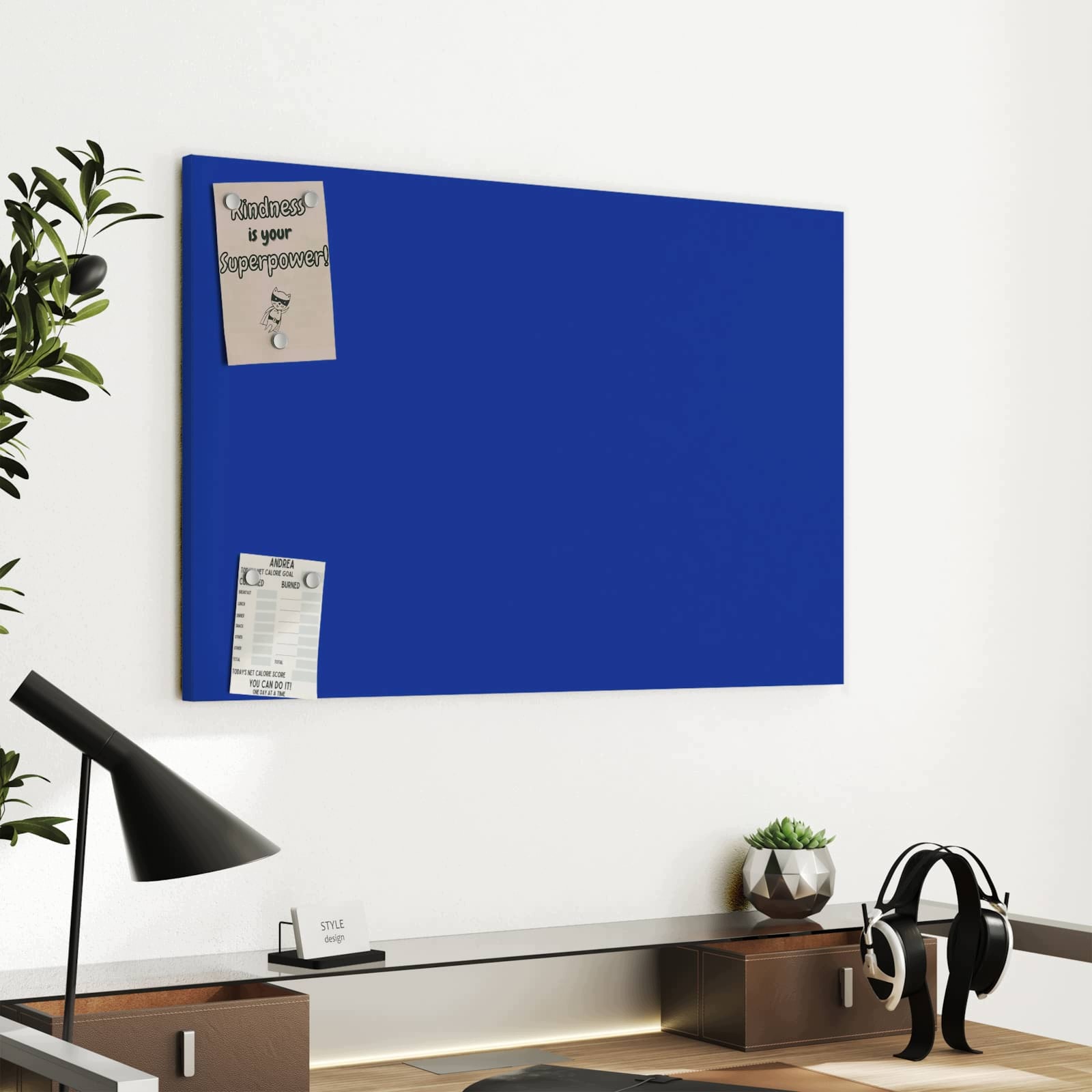 Magnetická tabule – obraz na zeď Chrpa na modrém pozadí II | 60 × 40 cm
