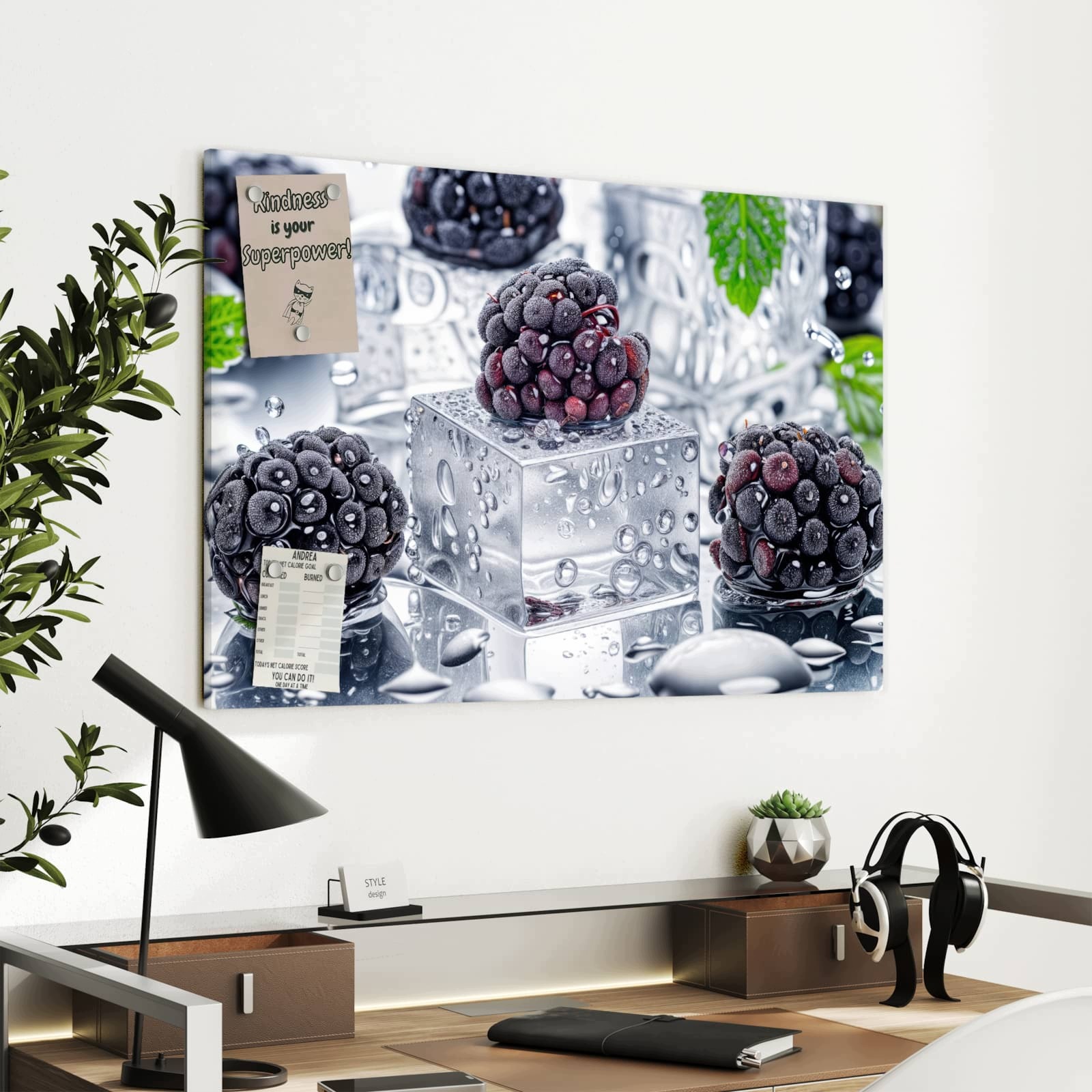 Magnetická tabule – obraz na zeď Ledové ostružiny | 90 × 60 cm