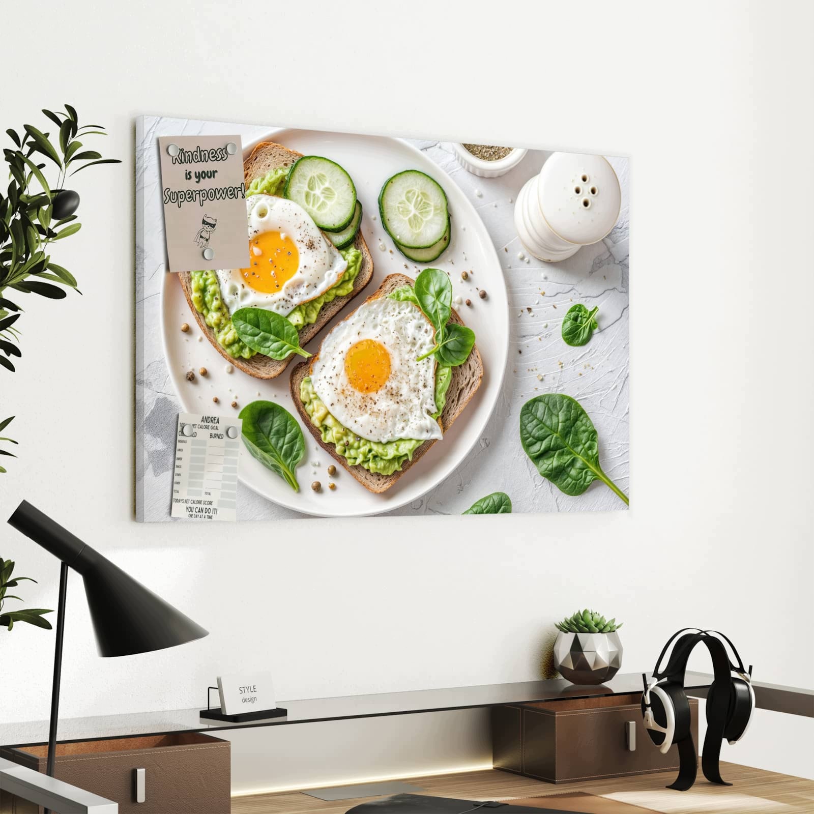 Magnetická tabule – obraz na zeď Chléb s avokádem | 60 × 40 cm