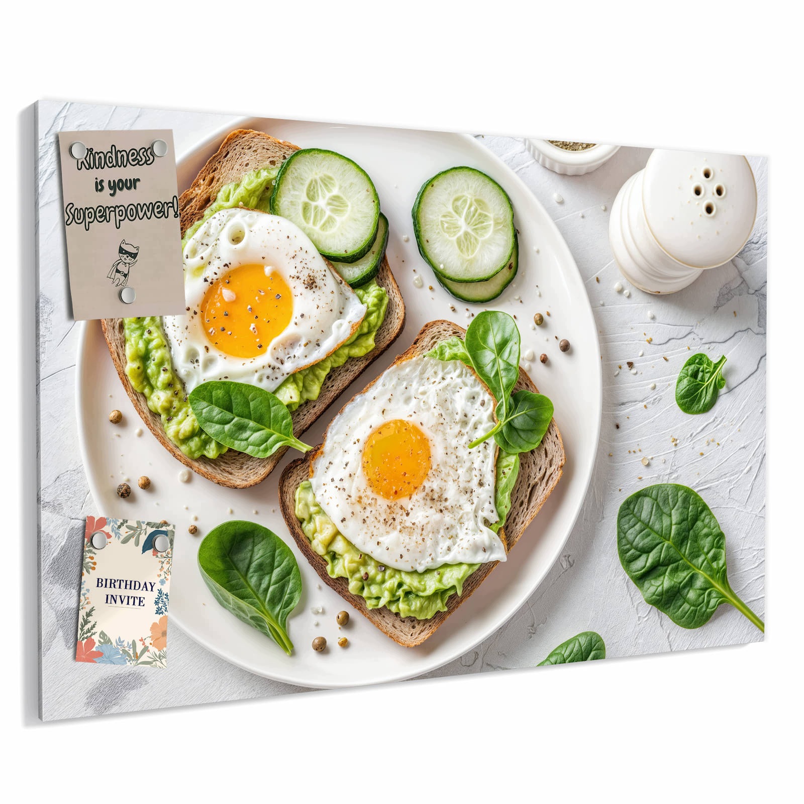 Magnetická tabule – obraz na zeď Chléb s avokádem | 60 × 40 cm