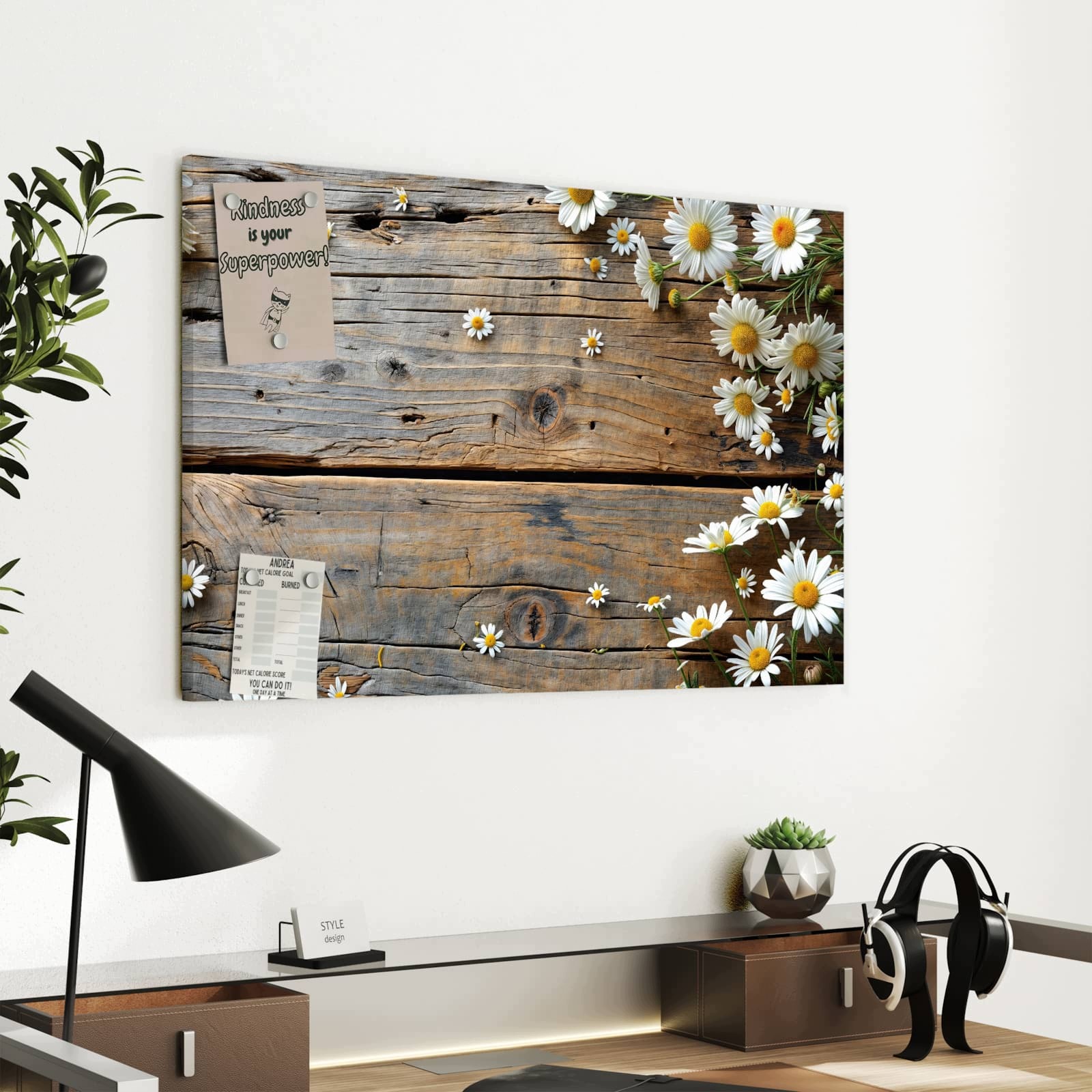 Magnetická tabule – obraz na zeď Dřevo sedmikrásky | 60 × 40 cm