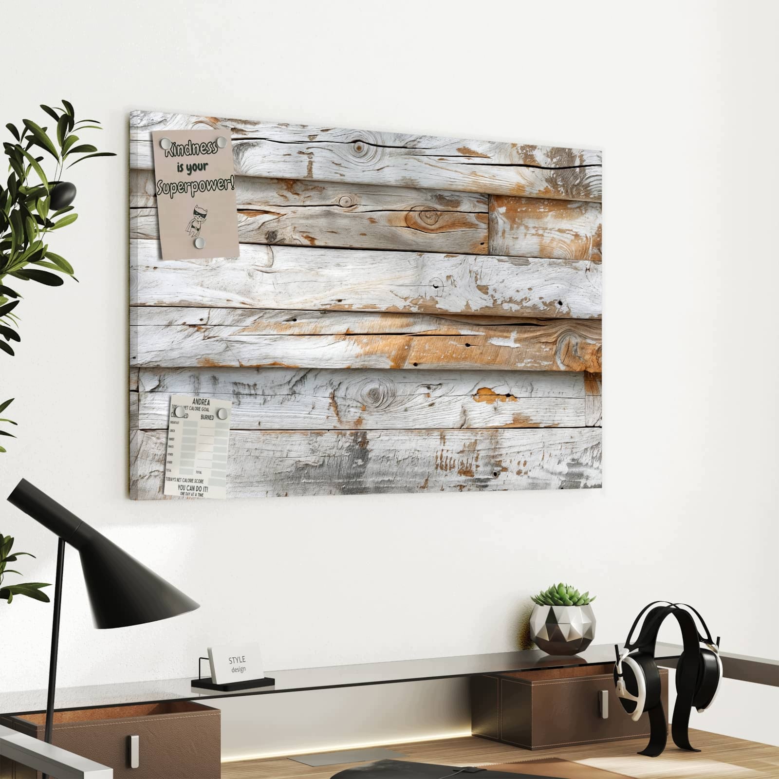 Magnetická tabule – obraz na zeď Zvětralý dřevěný panel z prken | 60 × 40 cm