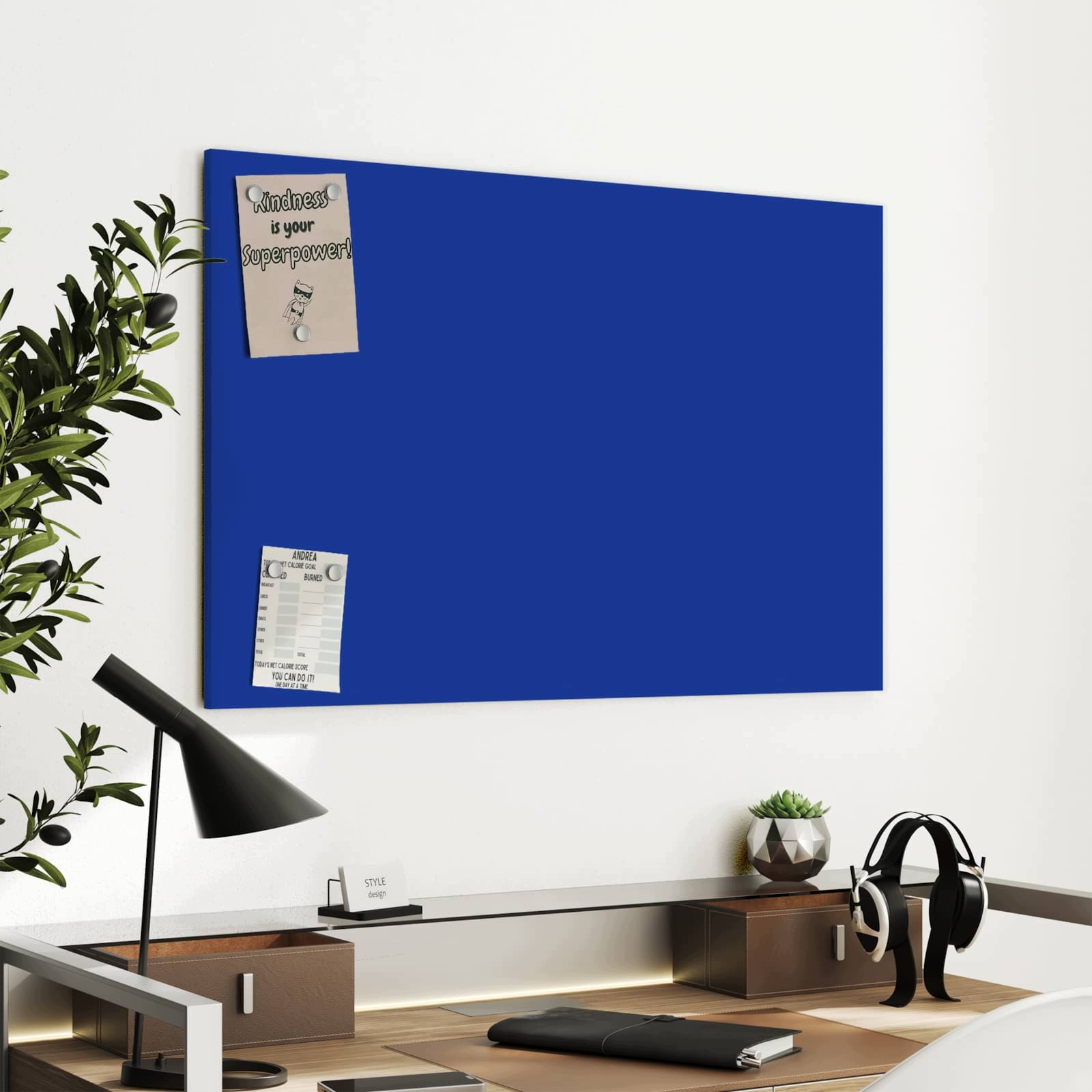 Magnetická tabule – obraz na zeď Chrpa na modrém pozadí II | 90 × 60 cm